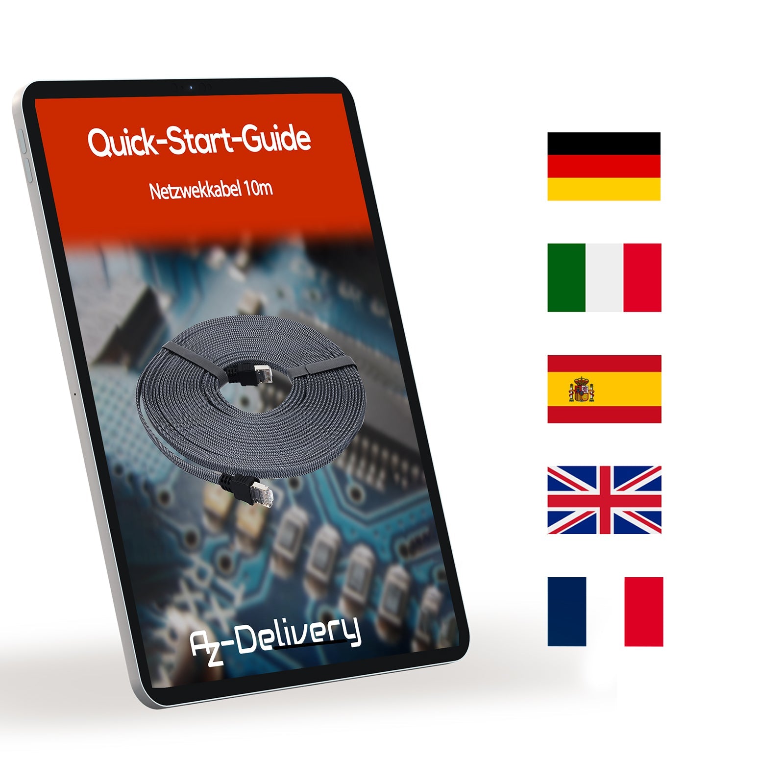 10m CAT7 Netzwerkkabel - Grau/Silber, Gigabit Ethernet LAN Kabel - 10000 Mbit/s - Highspeed Patchkabel Cat.7 Rohkabel S/FTP PIMF Schirmung - AZ - Delivery