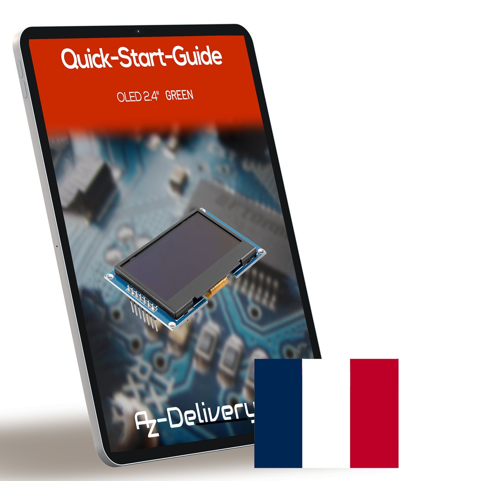 2,42" 128X64 - OLED - Anzeigemodul SPI - 2.42 Zoll OLED Bildschirm kompatibel mit Arduino UNO R3 - Grüne Schrift OLED - AZ - Delivery