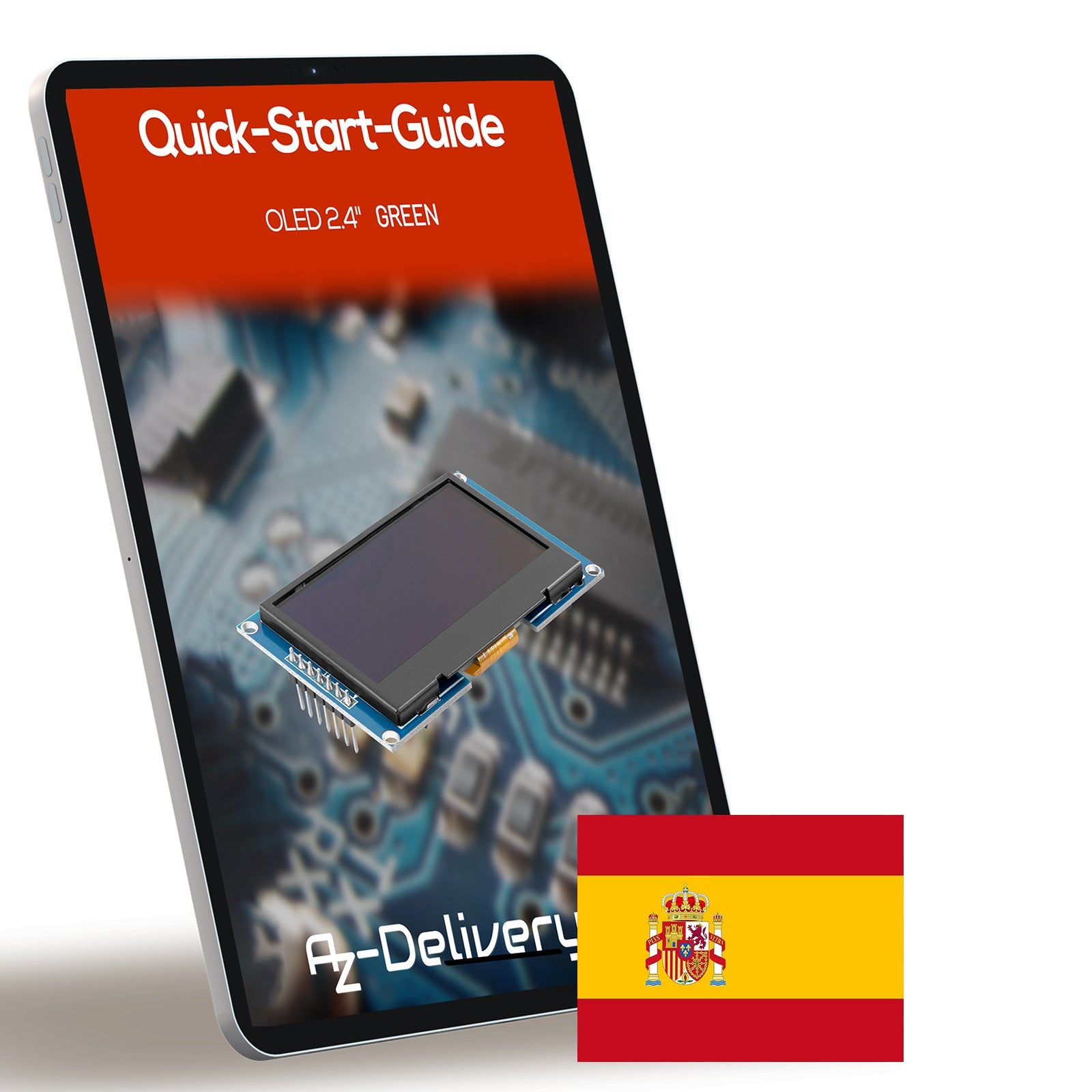 2,42" 128X64 - OLED - Anzeigemodul SPI - 2.42 Zoll OLED Bildschirm kompatibel mit Arduino UNO R3 - Grüne Schrift OLED - AZ - Delivery