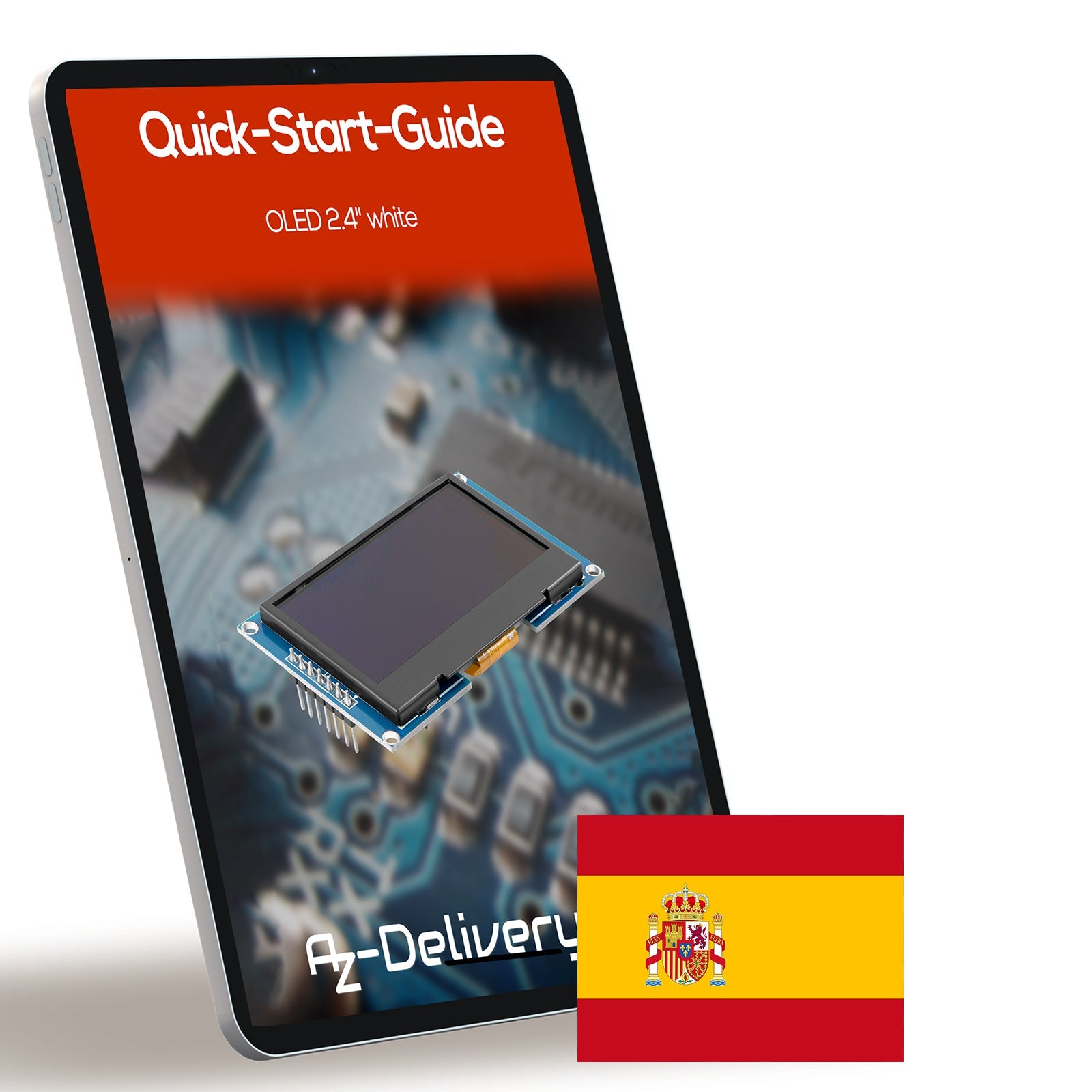 2,42" 128X64 - OLED - Anzeigemodul SPI - 2.42 Zoll OLED Bildschirm kompatibel mit Arduino UNO R3 - Weiße Schrift OLED - AZ - Delivery