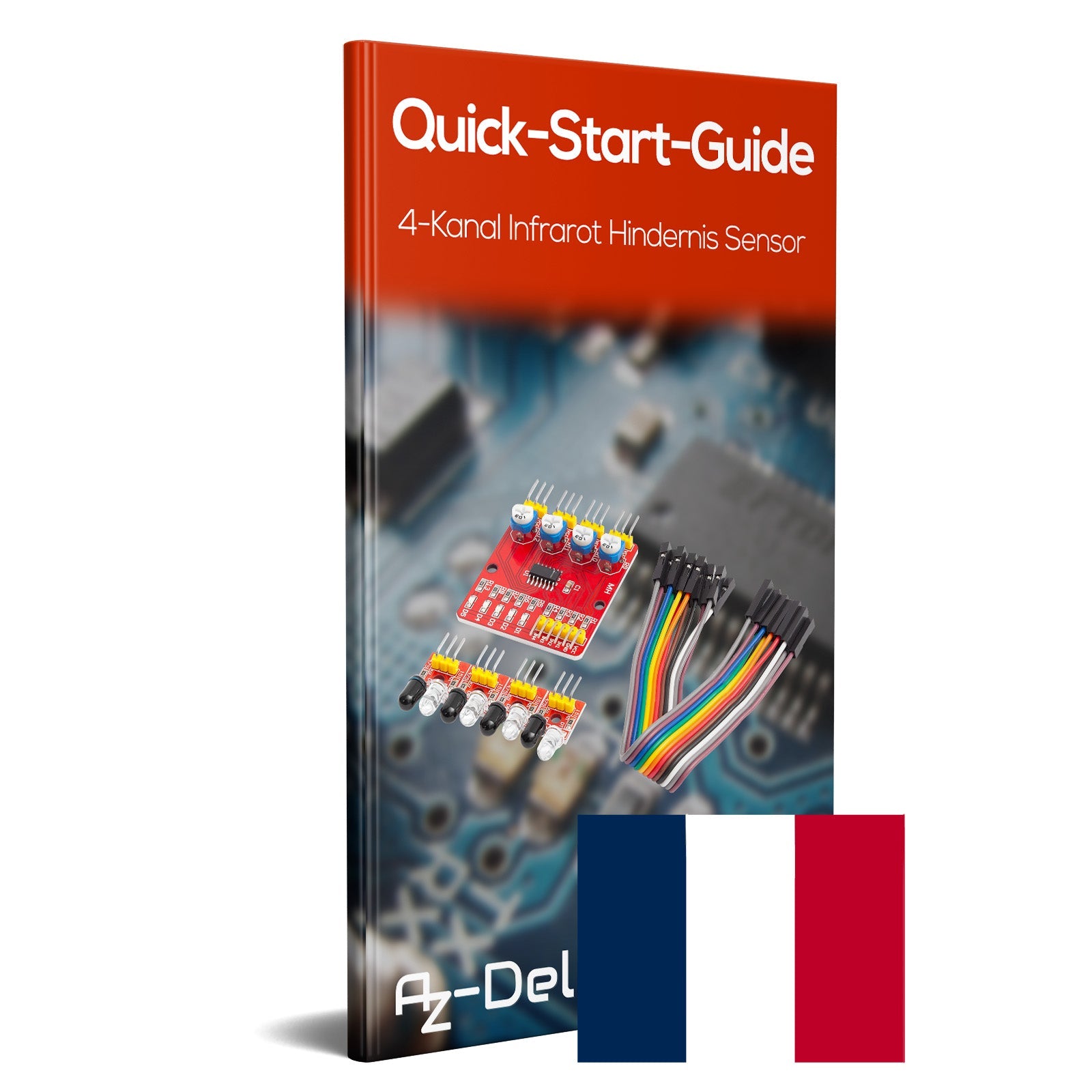 4 - Kanal Infrarot Hindernis Sensor mit digitalem Ausgang und einstellbarer Sensitivität u.a. für Robot Cars - AZ - Delivery