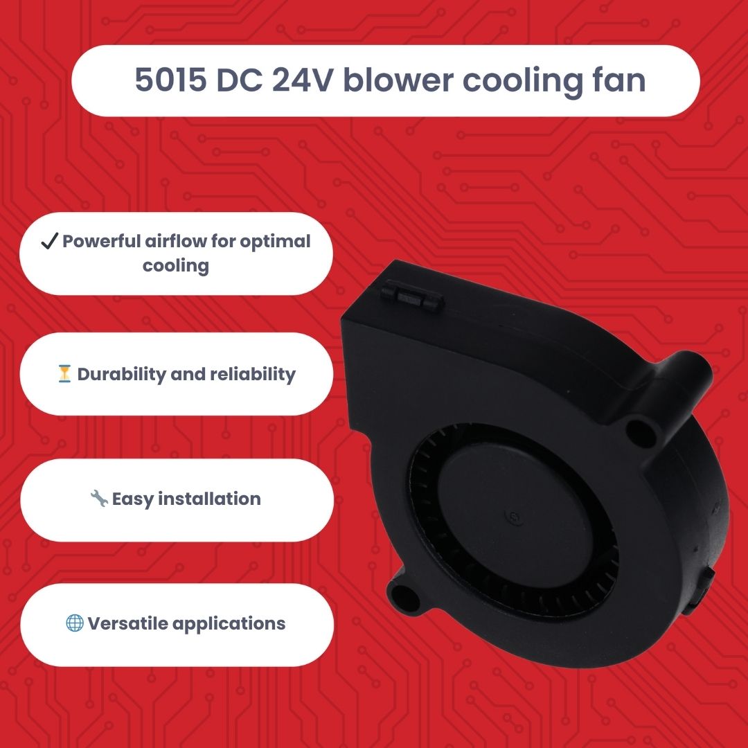 5015 DC 24V Lüfter Radiallüfter – 50 x 50 x 15 mm Brushless Mini - Gebläse für Elektronik - Kühlung, 3D - Drucker, Haushaltsgeräte – Leise & Effizient, 2 - Pin Anschluss – inkl. E - Book - AZ - Delivery