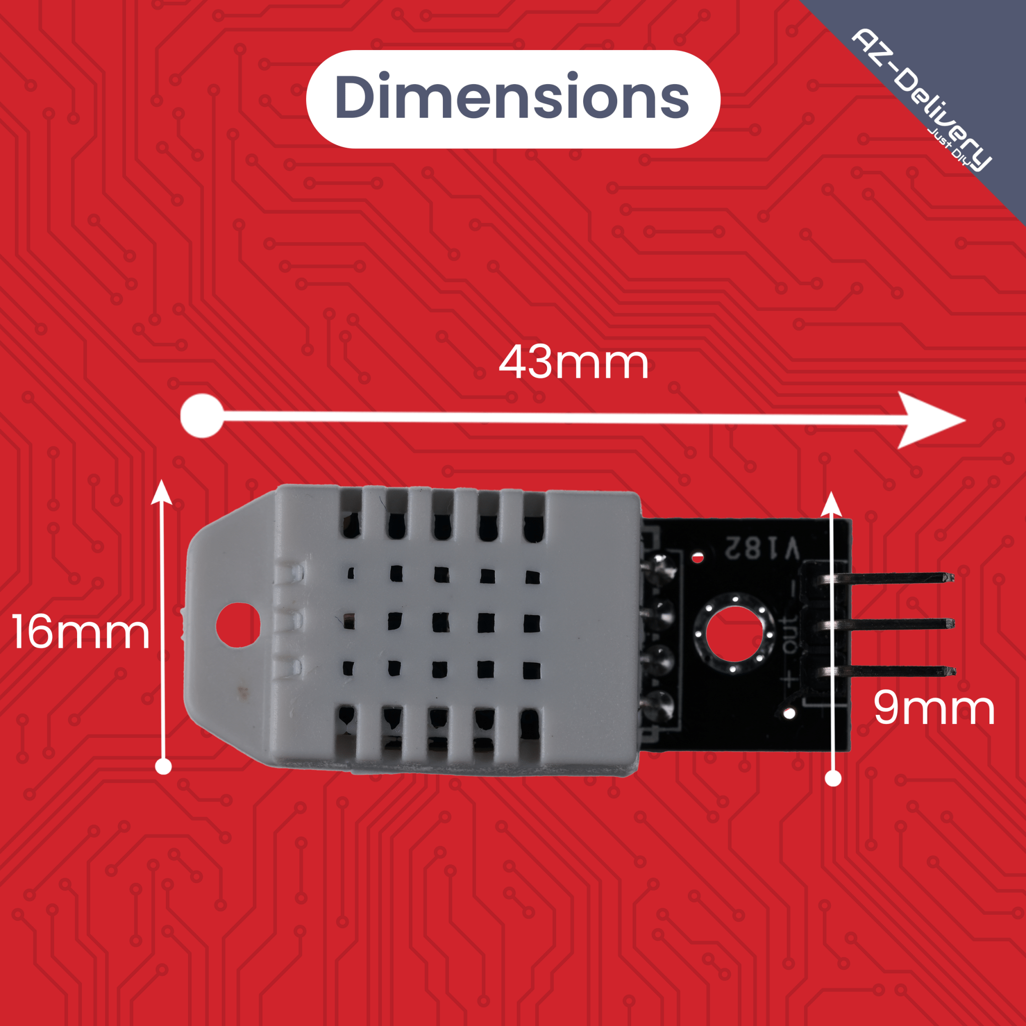 DHT22 Temperatur - und Luftfeuchtigkeitssensor Modul mit Digitalausgang – kompatibel mit Arduino, Raspberry Pi, ESP32, – präziser Feuchtesensor 0–99%, - 40–125°C - AZ - Delivery