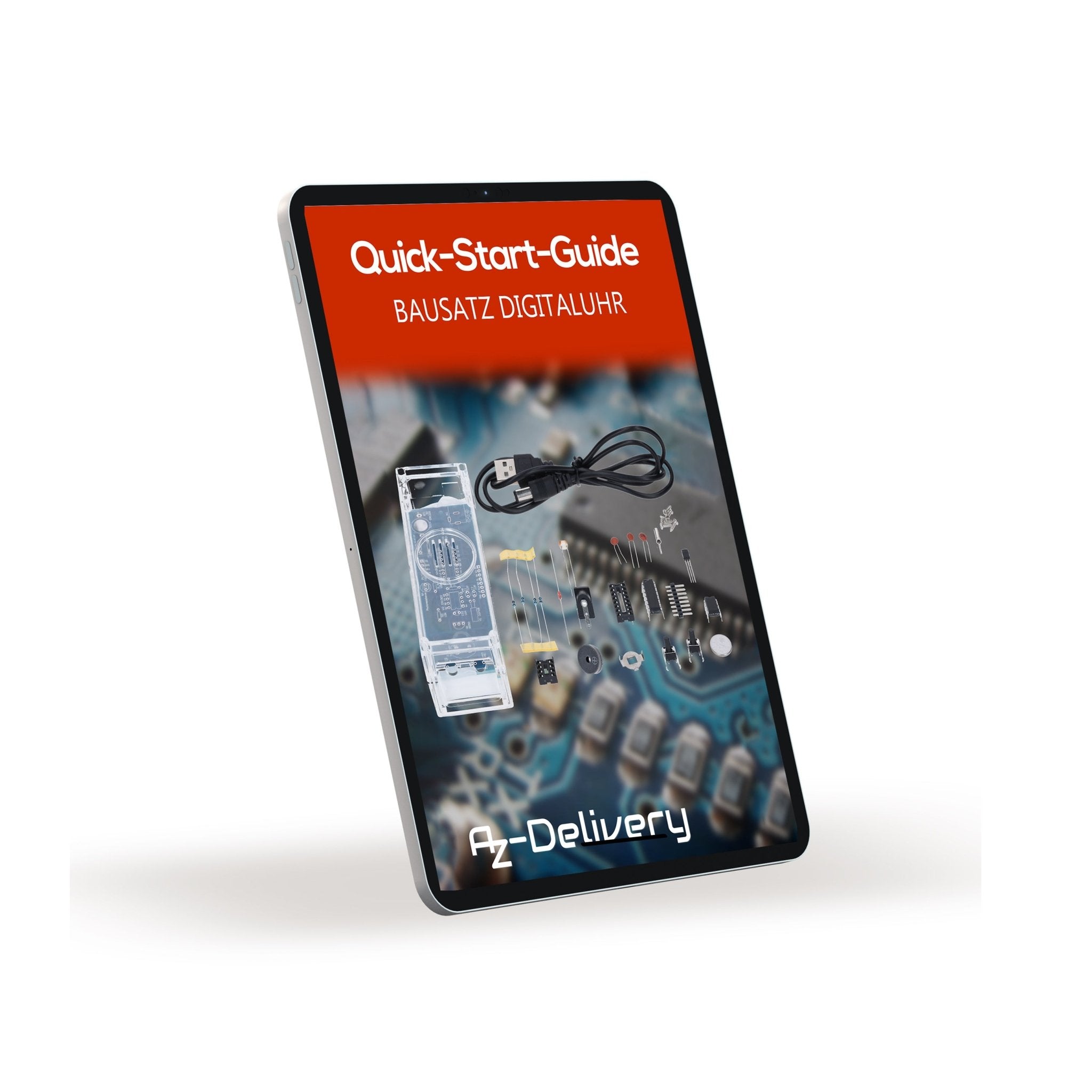 Digitaluhr Bausatz mit Acrylgehäuse – DIY Elektronik Uhr mit 4 - stelligem LED - Display – Arduino - kompatibles Löten für Anfänger – Bausatz zum Erlernen der Elektronik und Löten - AZ - Delivery