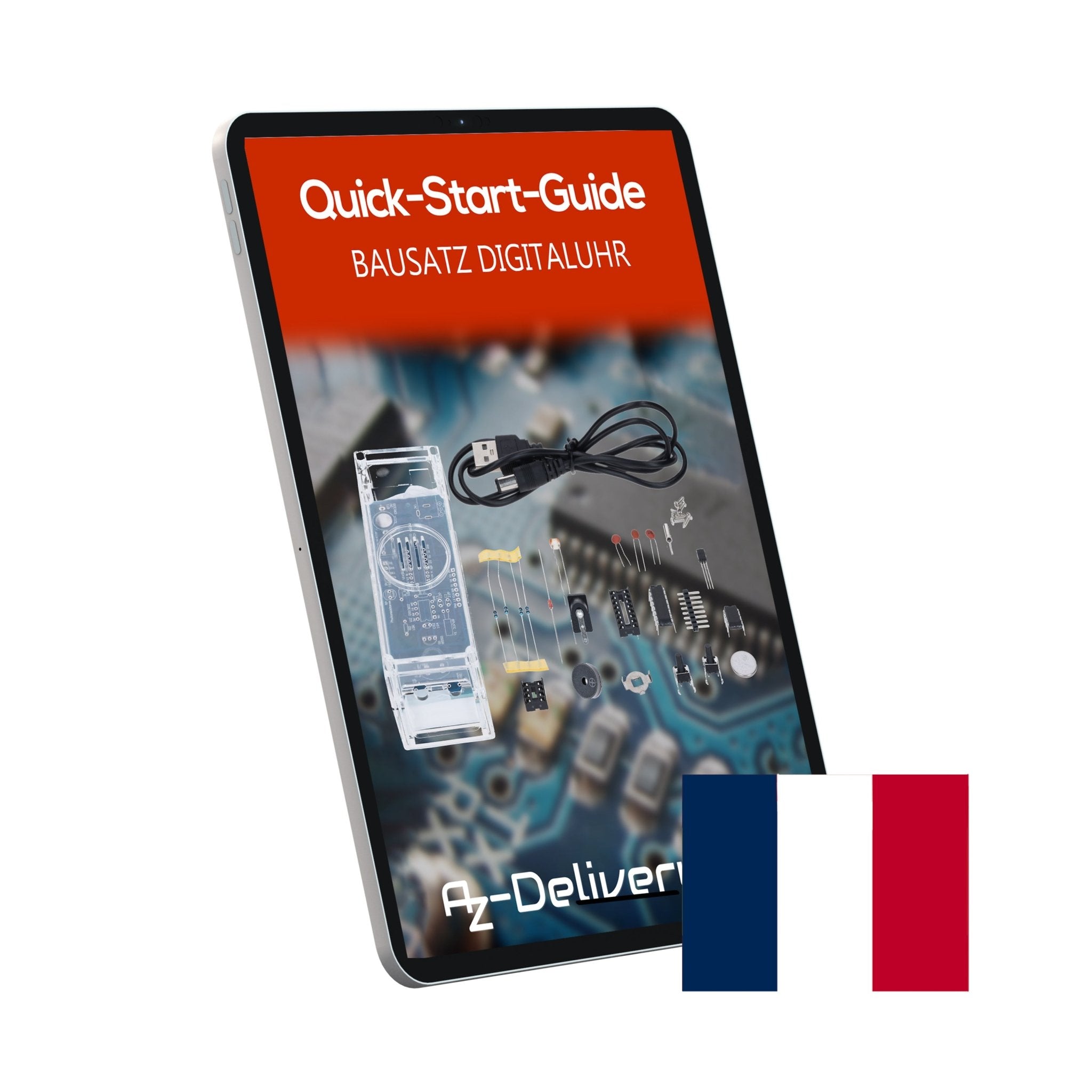 Digitaluhr Bausatz mit Acrylgehäuse – DIY Elektronik Uhr mit 4 - stelligem LED - Display – Arduino - kompatibles Löten für Anfänger – Bausatz zum Erlernen der Elektronik und Löten - AZ - Delivery