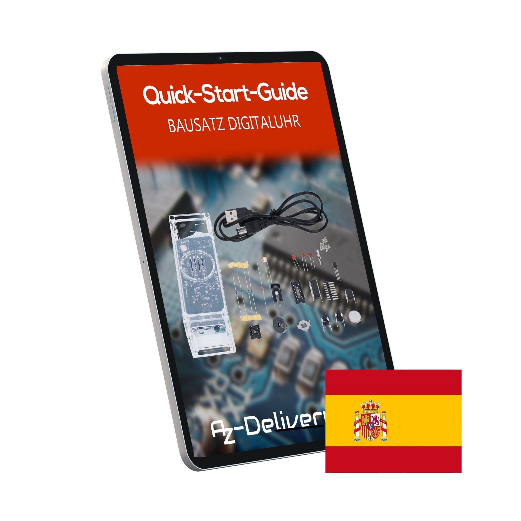 Digitaluhr Bausatz mit Acrylgehäuse – DIY Elektronik Uhr mit 4 - stelligem LED - Display – Arduino - kompatibles Löten für Anfänger – Bausatz zum Erlernen der Elektronik und Löten - AZ - Delivery