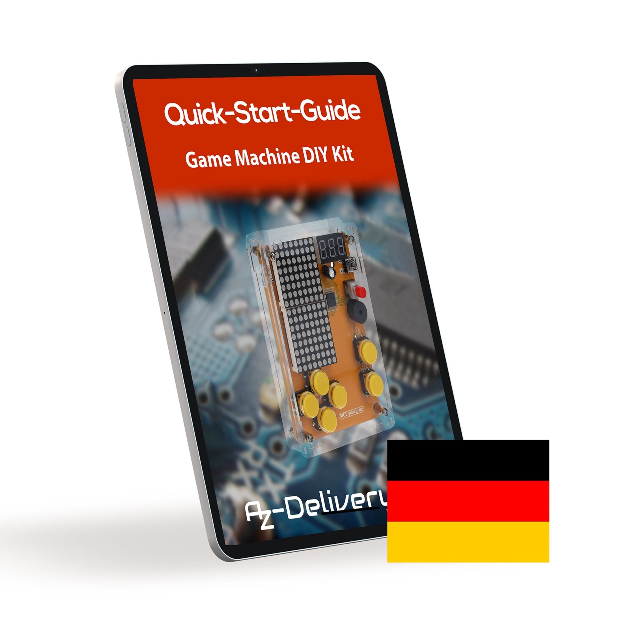 DIY Elektronik Bausatz - Spielekonsole mit transparenten Gehäuse, Retro Handheld Elektronik Kit für Anfänger & Fortgeschrittene, Lötset zum Löten Lernen & Basteln mit LED - Matrix und Punktanzeige - AZ - Delivery