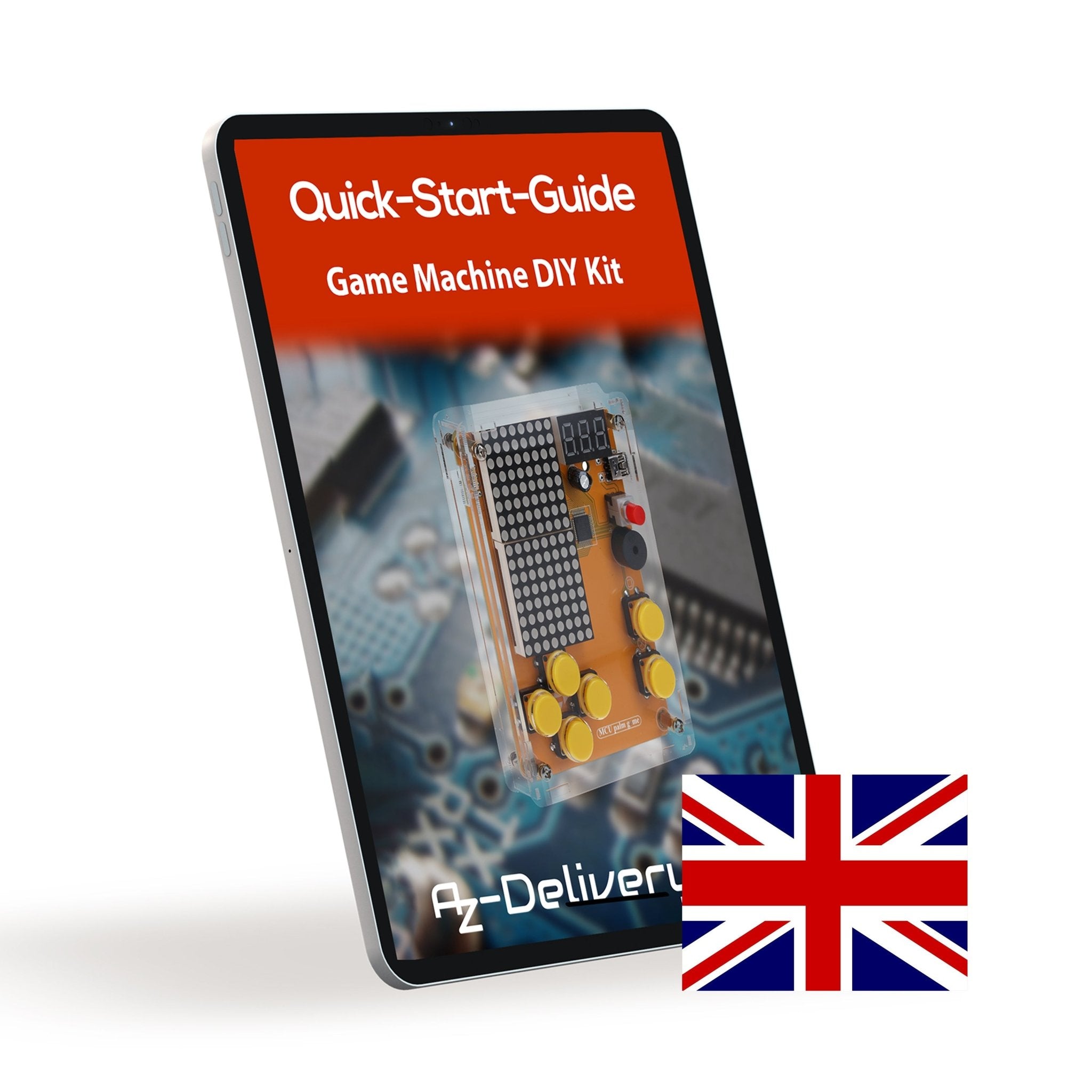 DIY Elektronik Bausatz - Spielekonsole mit transparenten Gehäuse, Retro Handheld Elektronik Kit für Anfänger & Fortgeschrittene, Lötset zum Löten Lernen & Basteln mit LED - Matrix und Punktanzeige - AZ - Delivery