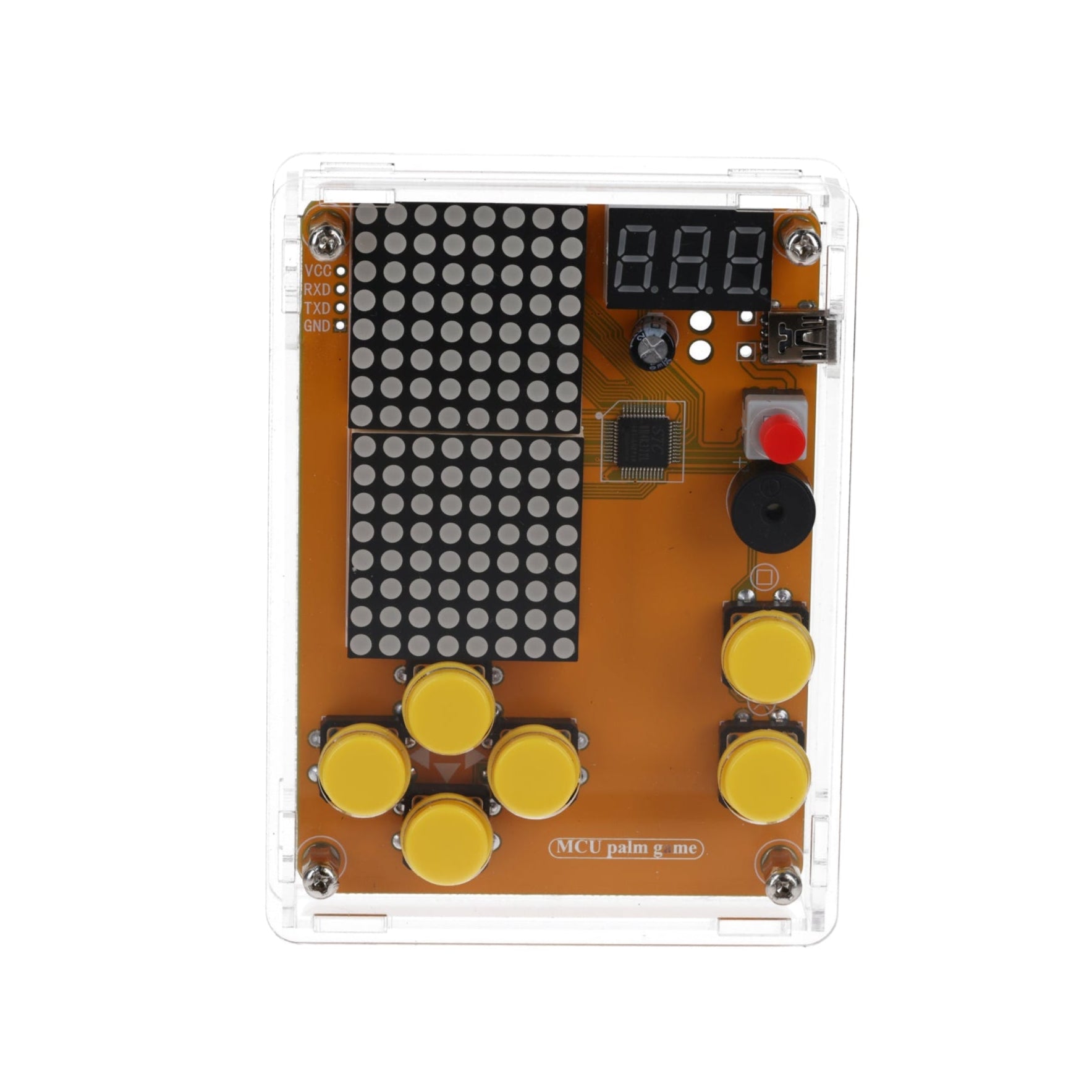 DIY Elektronik Bausatz - Spielekonsole mit transparenten Gehäuse, Retro Handheld Elektronik Kit für Anfänger & Fortgeschrittene, Lötset zum Löten Lernen & Basteln mit LED - Matrix und Punktanzeige - AZ - Delivery