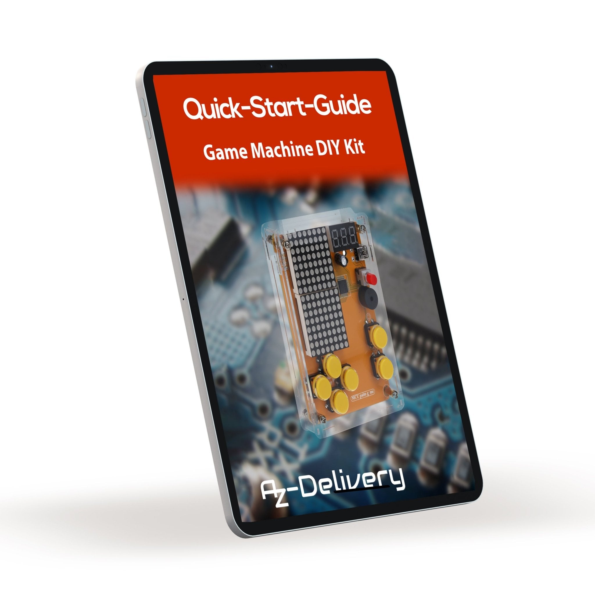 DIY Elektronik Bausatz - Spielekonsole mit transparenten Gehäuse, Retro Handheld Elektronik Kit für Anfänger & Fortgeschrittene, Lötset zum Löten Lernen & Basteln mit LED - Matrix und Punktanzeige - AZ - Delivery