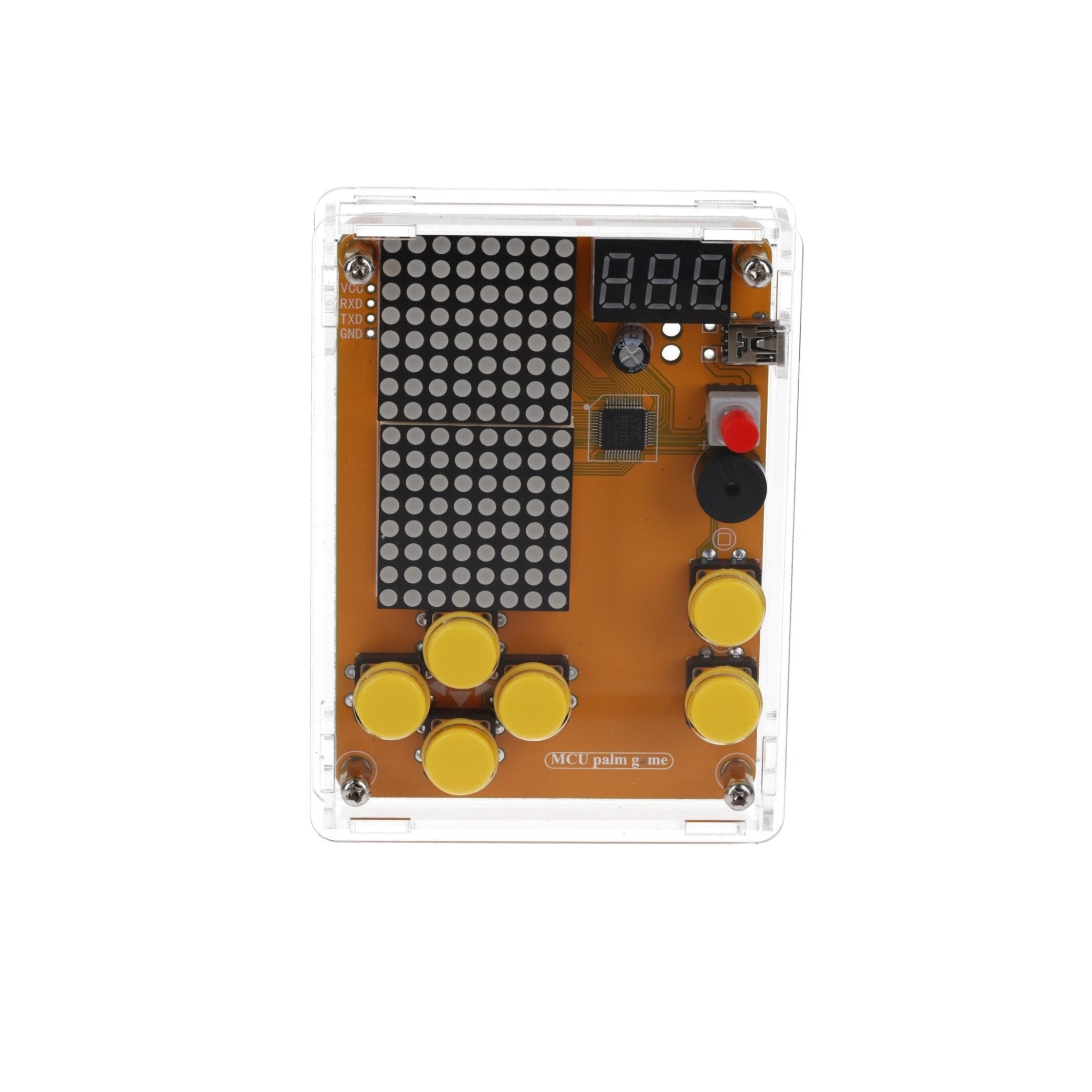 DIY Elektronik Bausatz - Spielekonsole mit transparenten Gehäuse, Retro Handheld Elektronik Kit für Anfänger & Fortgeschrittene, Lötset zum Löten Lernen & Basteln mit LED - Matrix und Punktanzeige - AZ - Delivery