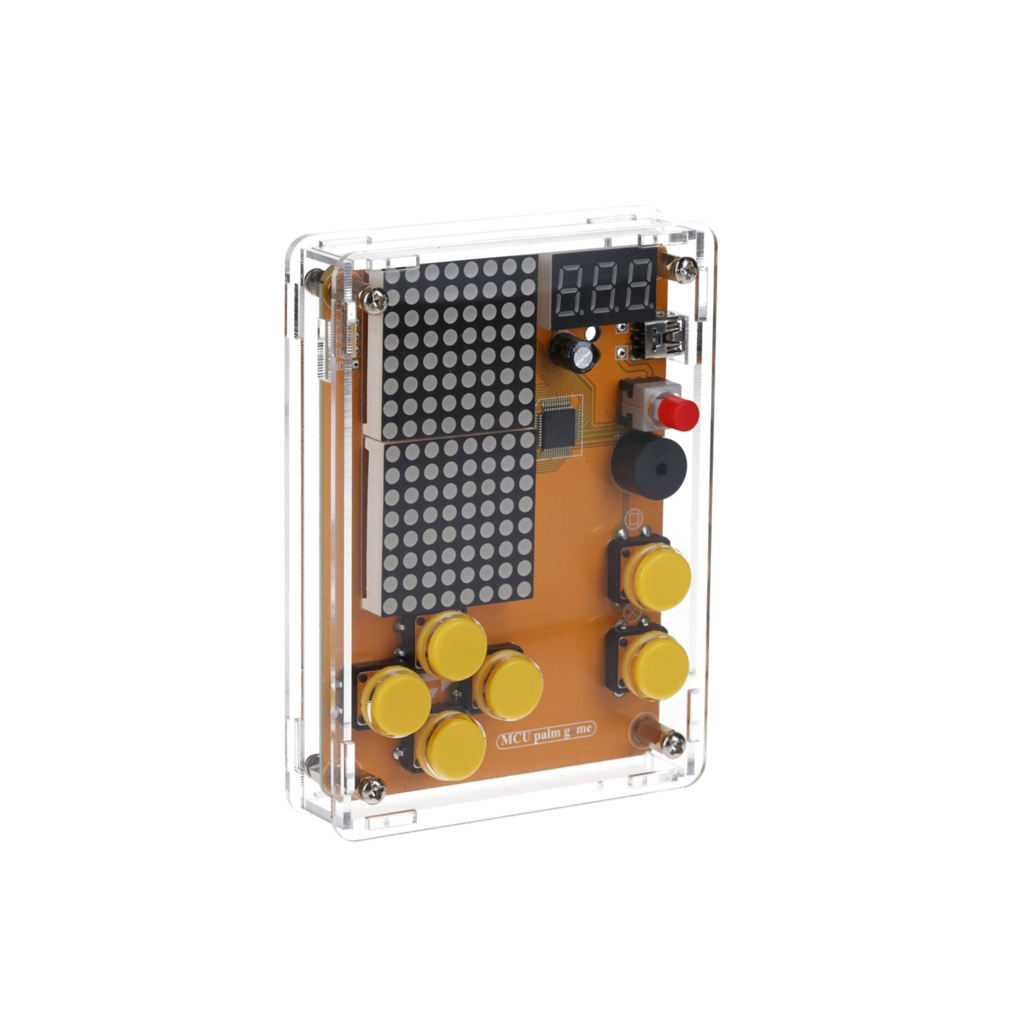 DIY Elektronik Bausatz - Spielekonsole mit transparenten Gehäuse, Retro Handheld Elektronik Kit für Anfänger & Fortgeschrittene, Lötset zum Löten Lernen & Basteln mit LED - Matrix und Punktanzeige - AZ - Delivery