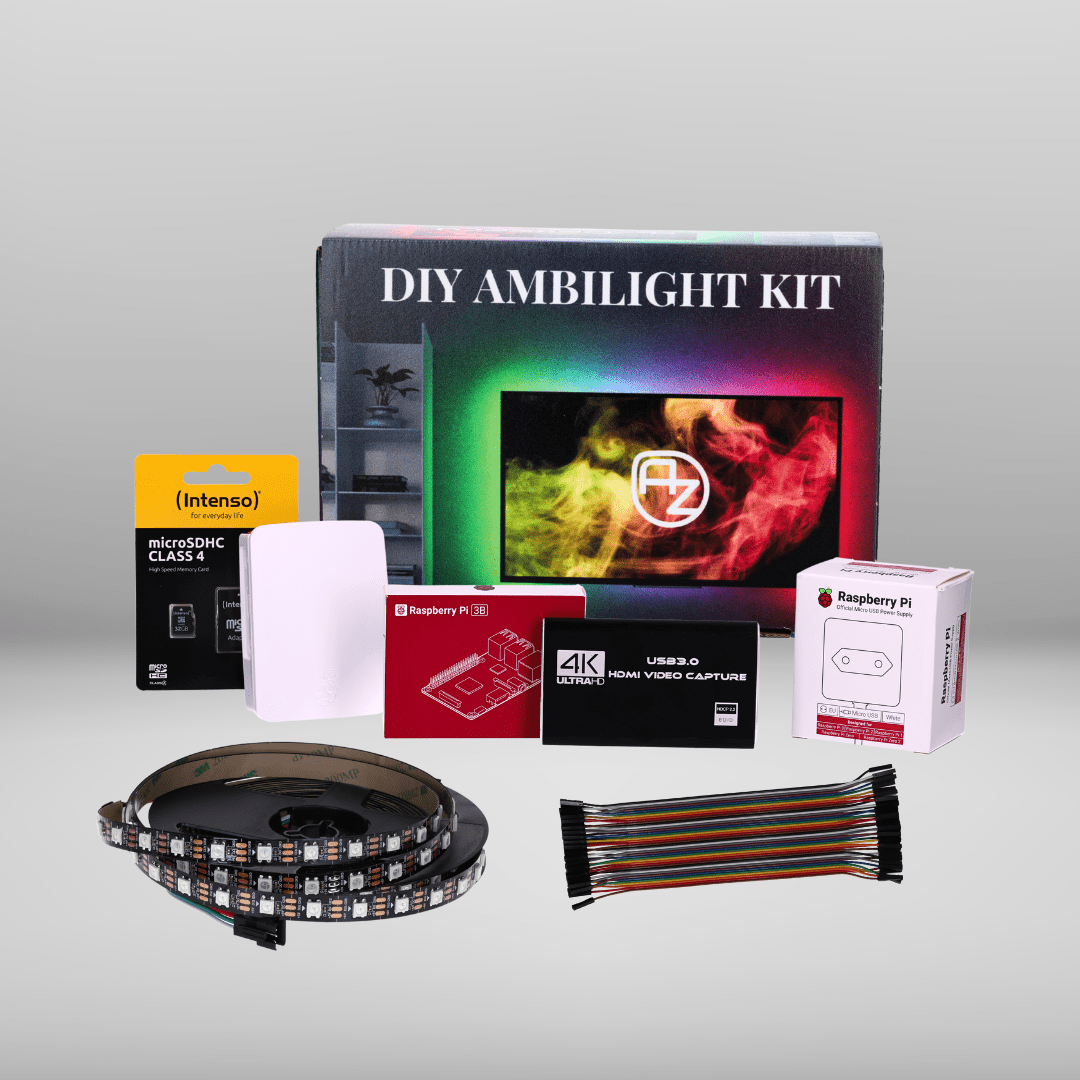 DIY TV‑Ambilight Kit mit HDMI‑Grabber & RGB‑LED‑Streifen (WS2812) – Open Source & Hyperion‑Ready - AZ - Delivery