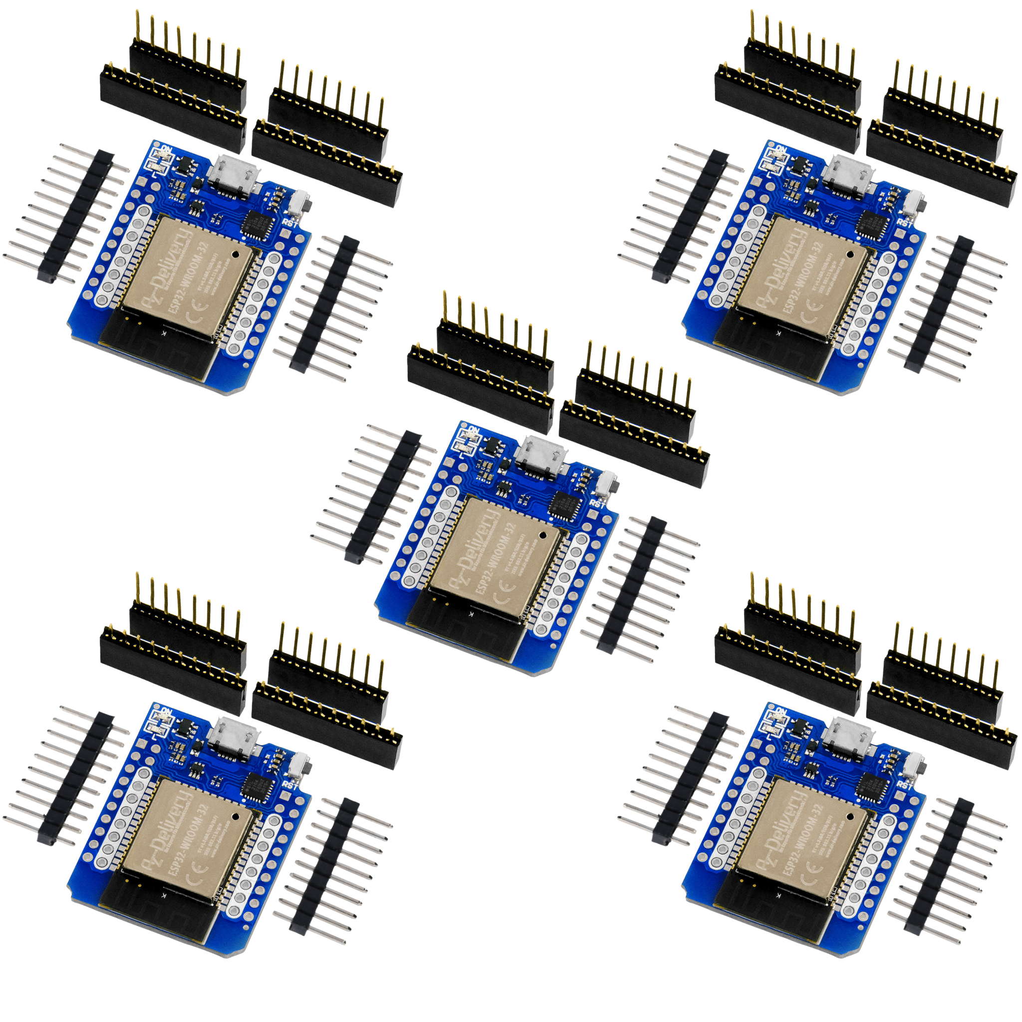 ESP32 D1 Mini NodeMCU WiFi Modul + Bluetooth Internet Entwicklungsboard kompatibel mit Arduino - AZ - Delivery