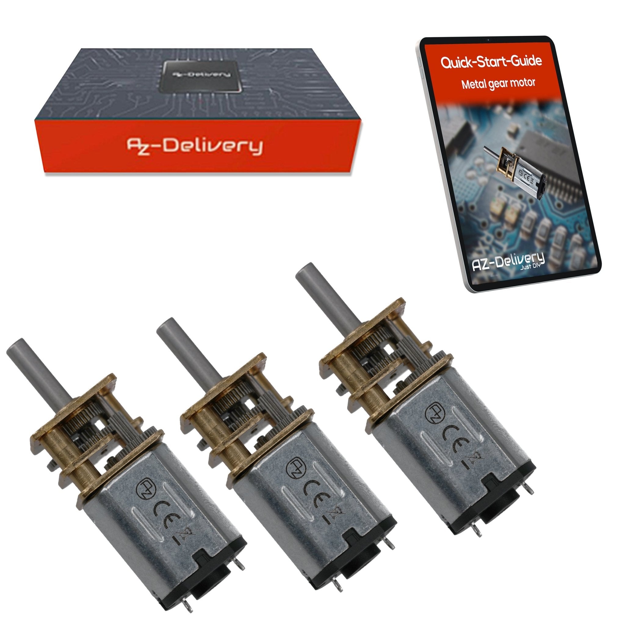 GA12 - N20 DC Getriebemotor 3 - 12V Mini - Metallmotor (80RPM) Präzise Steuerung für Modellbau, Robotik & DIY - Projekte | Langlebiges Metallgetriebe - AZ - Delivery