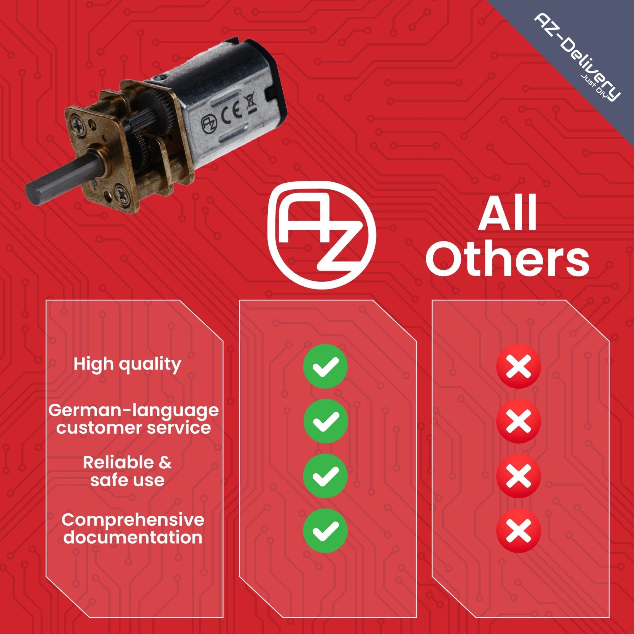 GA12 - N20 DC Getriebemotor 3 - 12V Mini - Metallmotor (80RPM) Präzise Steuerung für Modellbau, Robotik & DIY - Projekte | Langlebiges Metallgetriebe - AZ - Delivery