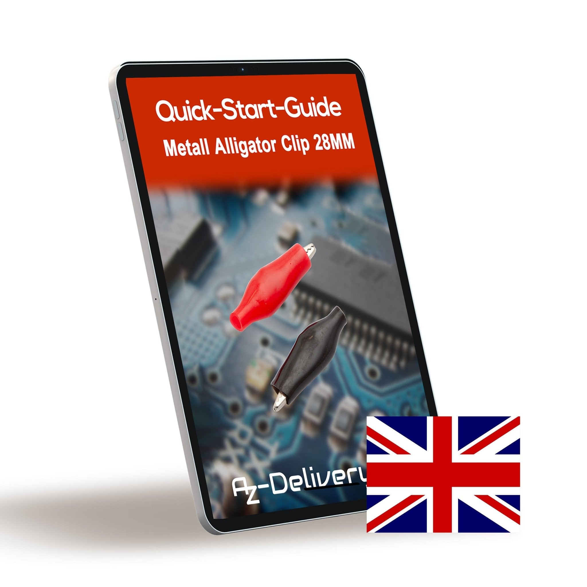 Krokodilklemmen 28mm Elektroklemme mit Schutzisolierung in Rot und Schwarz - AZ - Delivery