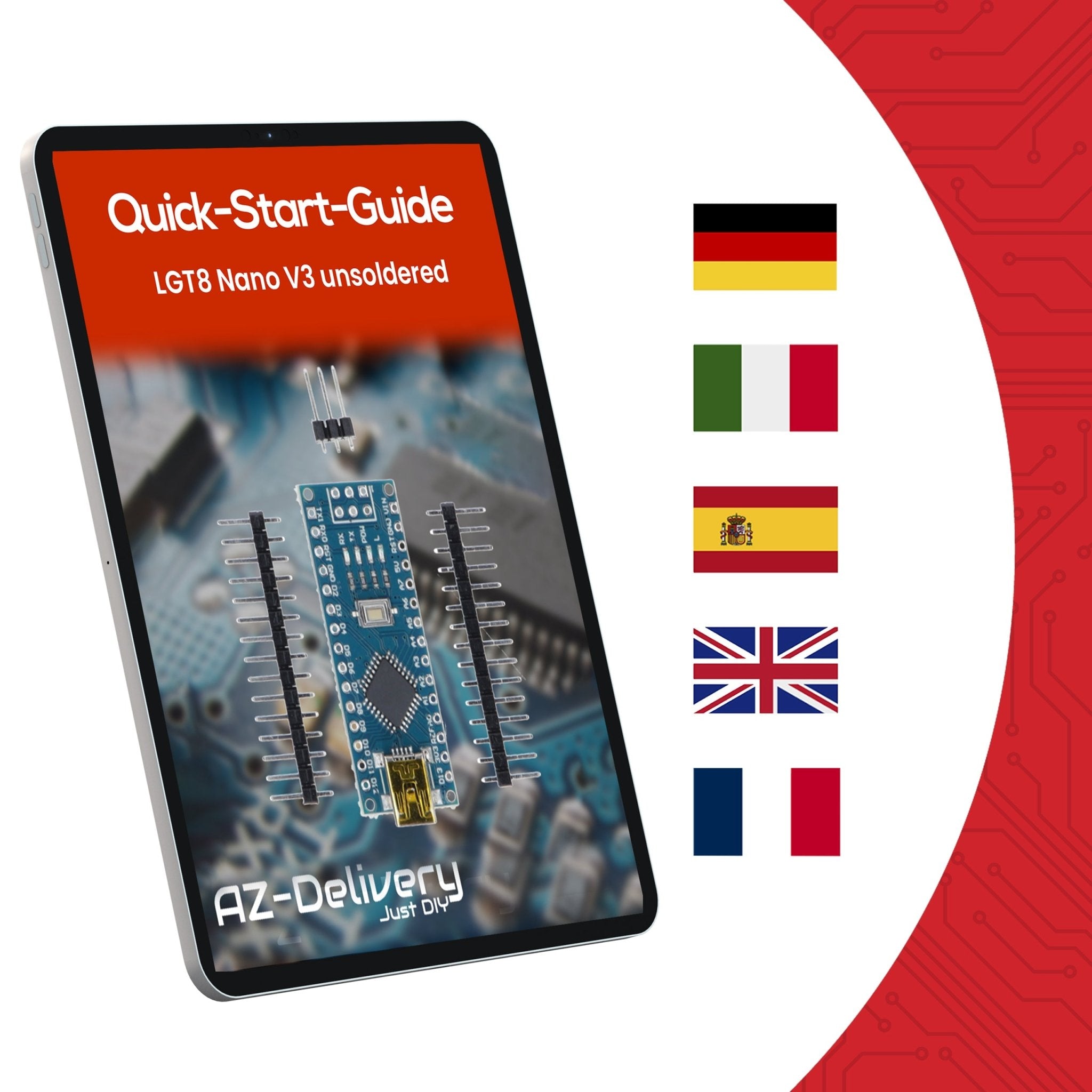 LGT8 Nano V3 - Mikrocontroller Board mit LGT8F328P und CH340, kompatibel mit Arduino Nano, 32 MHz Taktfrequenz - AZ - Delivery