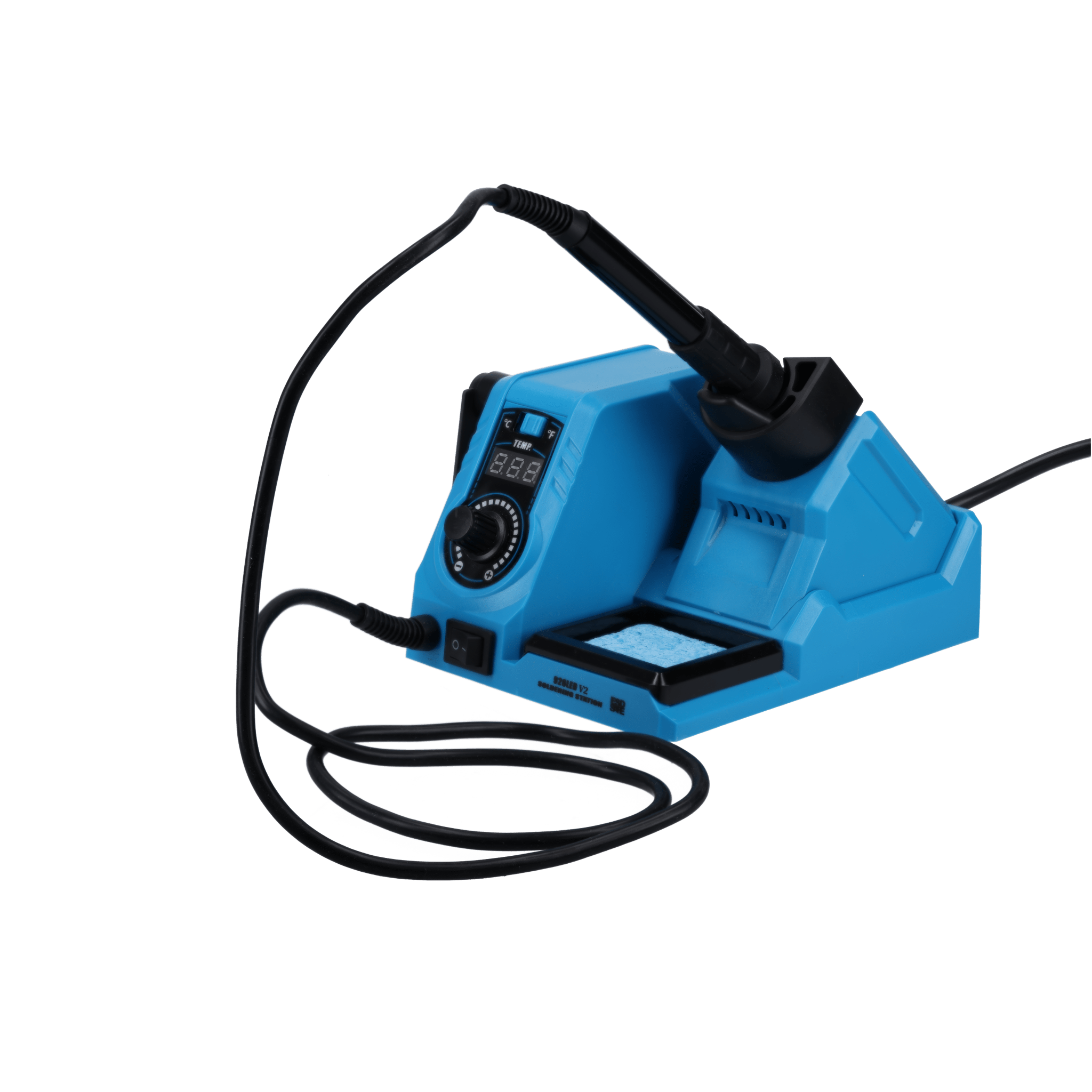 Lötstation 926LED V2 Lötkolben - Kit, 130W, einstellbar 200°C - 480°C, inklusive steckbarem Lötkolbengriff, Lötständer und hitzebeständigem Reinigungsschwamm - Ideal für Heimwerkerprojekte und Heimwerken - AZ - Delivery