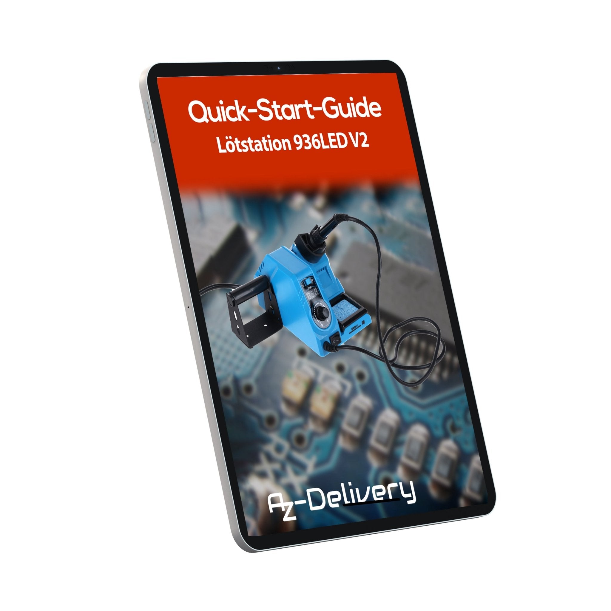 Lötstation 926LED V3 Lötkolben - Kit, 130W, einstellbar 200°C bis 480°C, inklusive steckbarem Lötkolbengriff, Lötständer, Lötspitzenreiniger & hitzebeständigem Reinigungsschwamm - AZ - Delivery