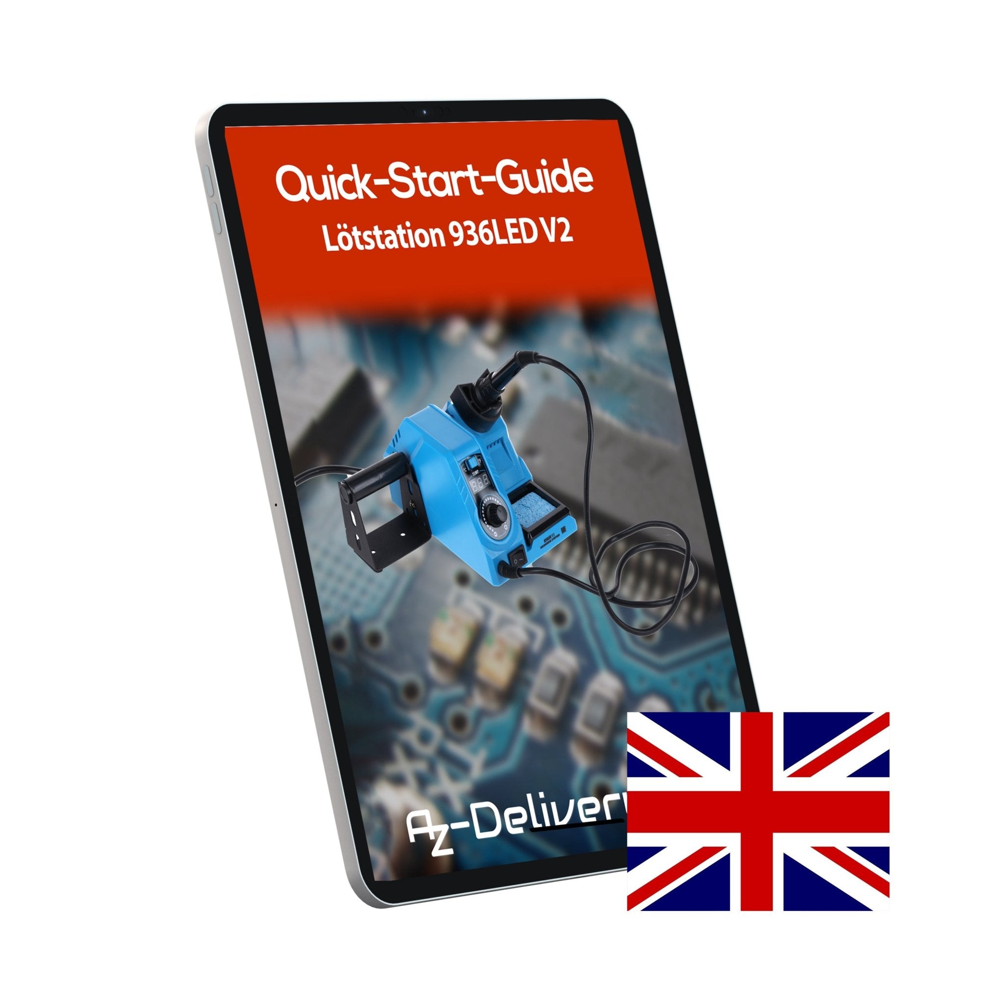 Lötstation 926LED V3 Lötkolben - Kit, 130W, einstellbar 200°C bis 480°C, inklusive steckbarem Lötkolbengriff, Lötständer, Lötspitzenreiniger & hitzebeständigem Reinigungsschwamm - AZ - Delivery