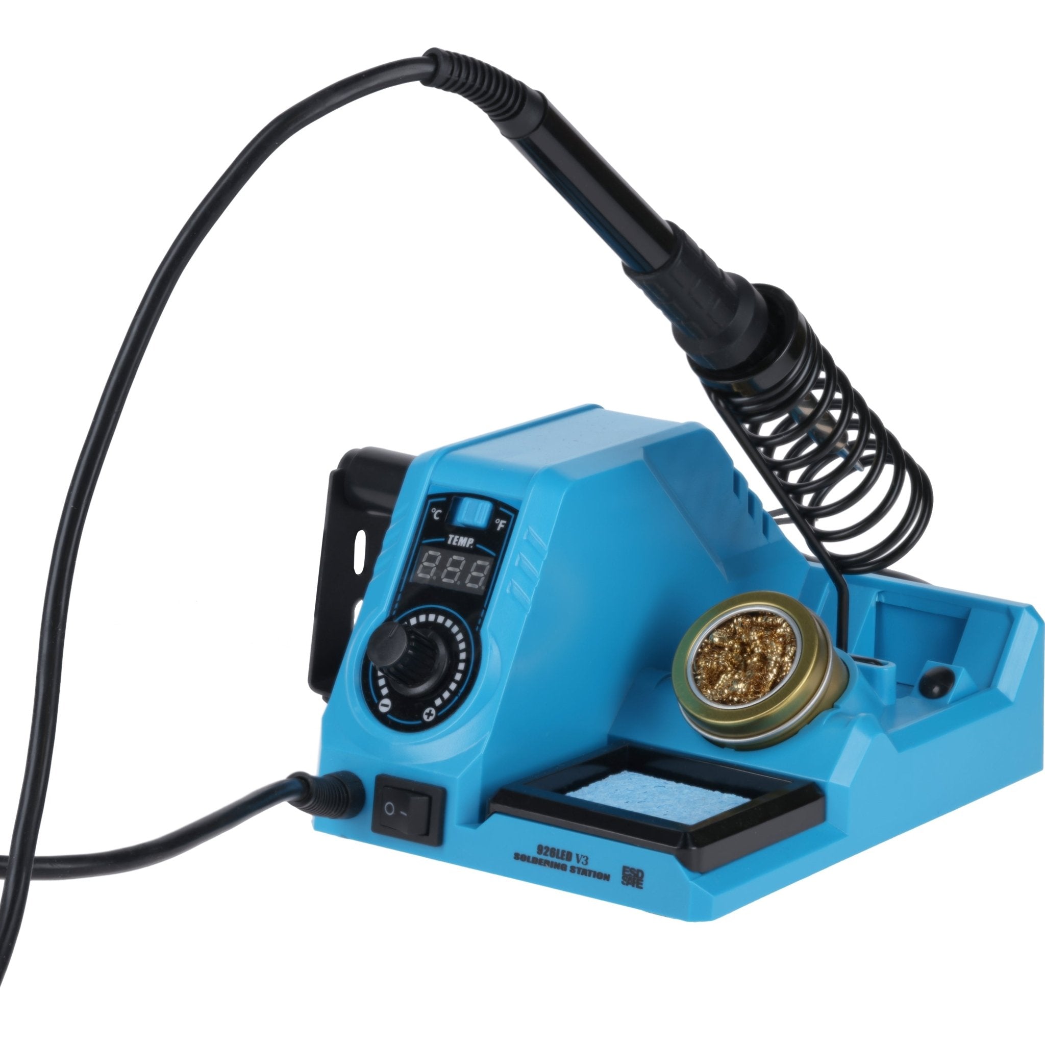 Lötstation 926LED V3 Lötkolben - Kit, 130W, einstellbar 200°C bis 480°C, inklusive steckbarem Lötkolbengriff, Lötständer, Lötspitzenreiniger & hitzebeständigem Reinigungsschwamm - AZ - Delivery