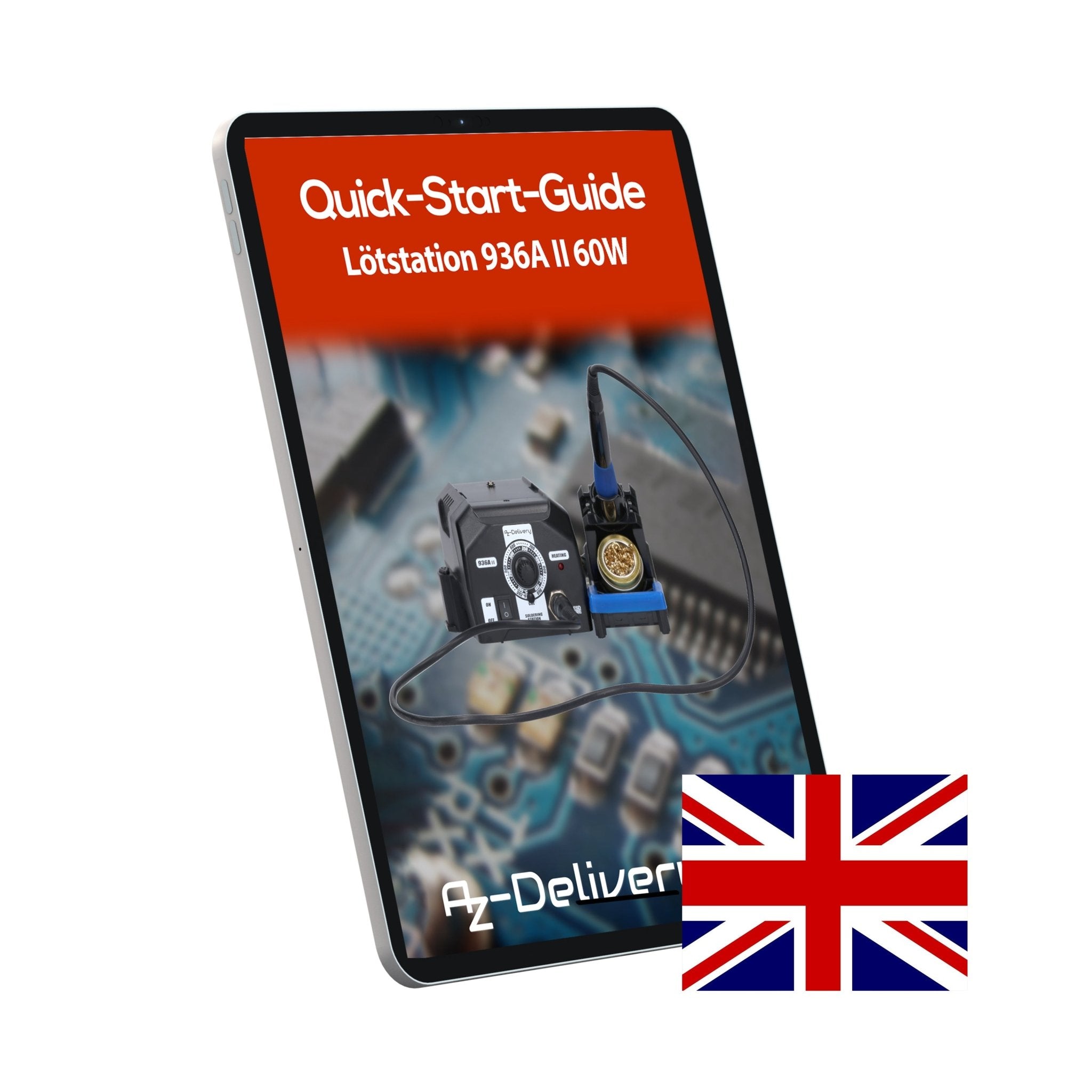 Lötstation 936A II Lötkolben - Kit, 115W, einstellbar 200°C - 480°C, inklusive steckbarem Lötkolbengriff, Lötständer, Lötspitzenreiniger & hitzebeständigem Reinigungsschwamm - AZ - Delivery