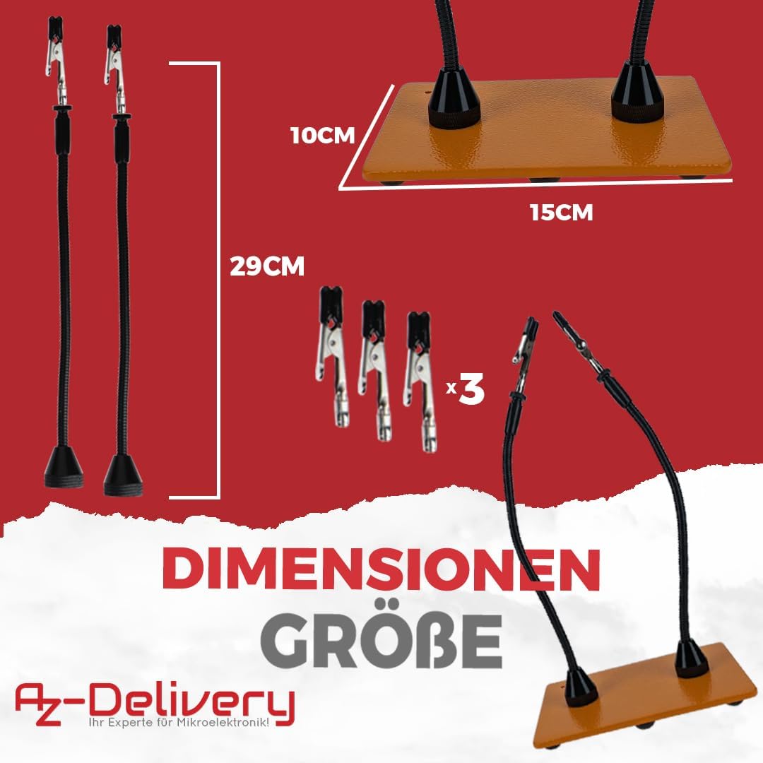 Magnetische Dritte Hand Lötstation – Professionelle Löthilfe mit 2 Verstellbaren Helfenden Armen - AZ - Delivery