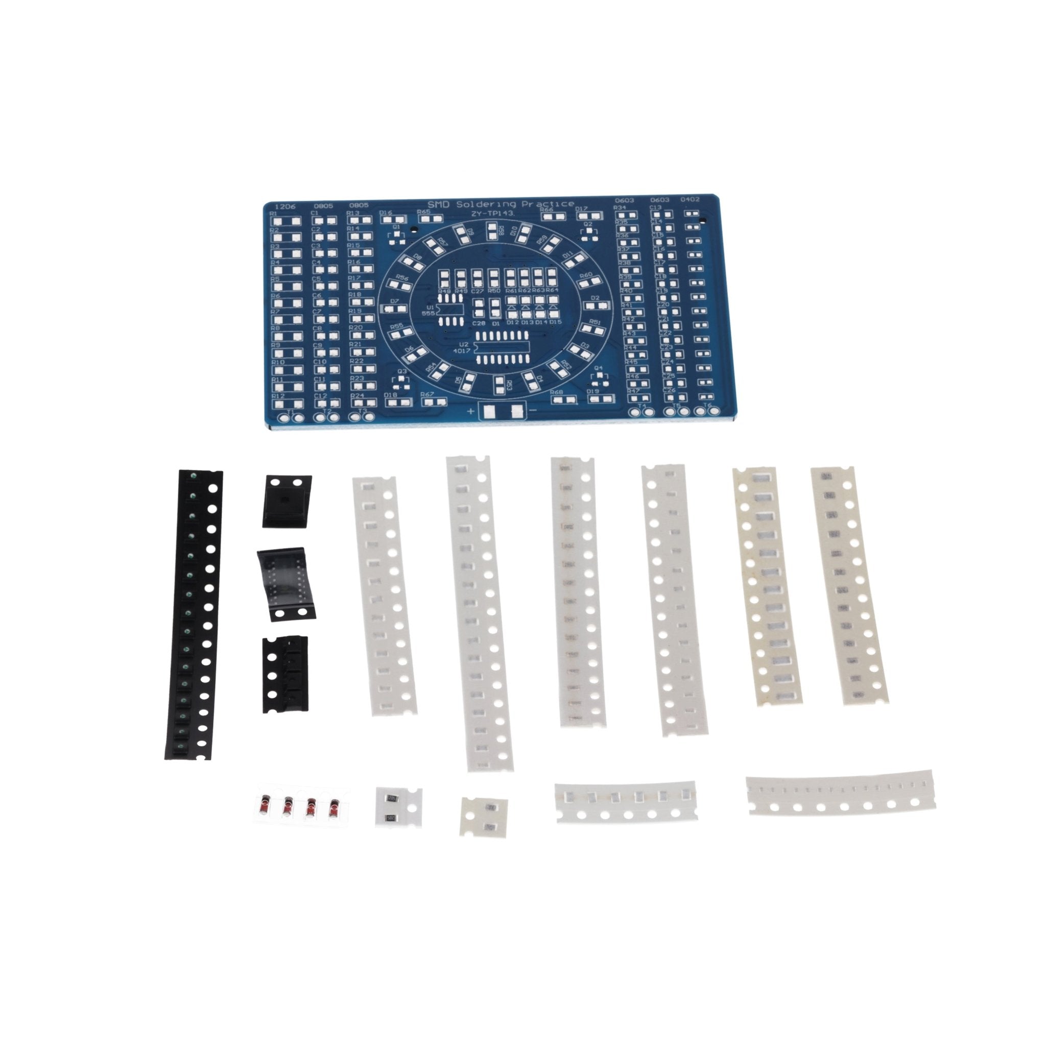 NE555 SMD Löten Übungsplatine DIY Kit - LED Modul zum Löten Lernen, Set mit Lötbausatz - Elektronisches Soldering Kit für Lötübungen - AZ - Delivery