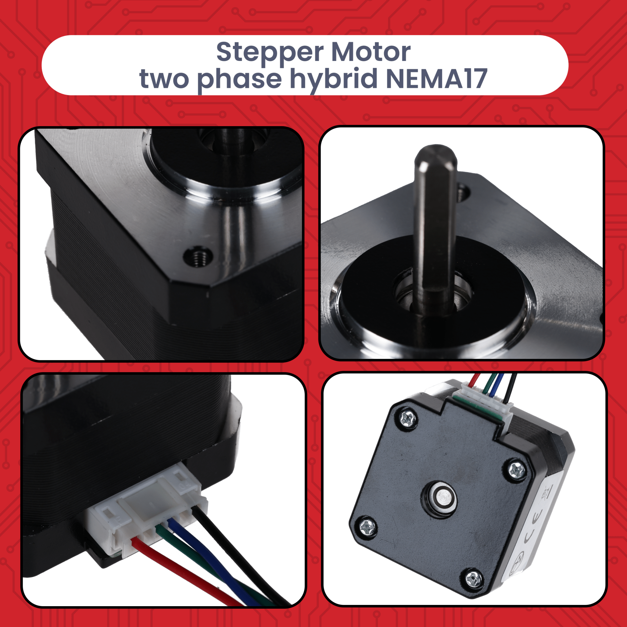 NEMA 17 Schrittmotor 12V 28Nm 1.8° 2 - Phasen Hybrid Stepper Motor mit 1m Kabel, kompatibel mit Arduino, 3D - Druckern, CNC - Maschinen und Robotik - AZ - Delivery