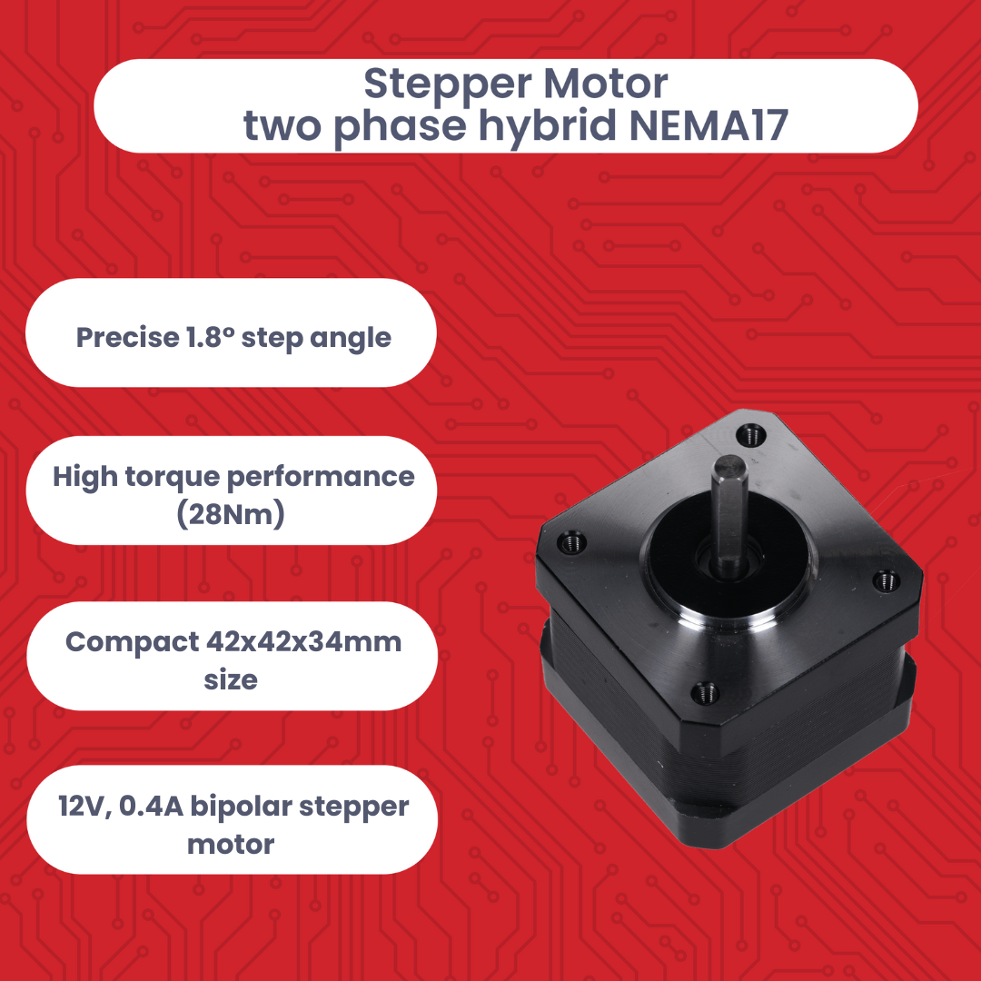 NEMA 17 Schrittmotor 12V 28Nm 1.8° 2 - Phasen Hybrid Stepper Motor mit 1m Kabel, kompatibel mit Arduino, 3D - Druckern, CNC - Maschinen und Robotik - AZ - Delivery
