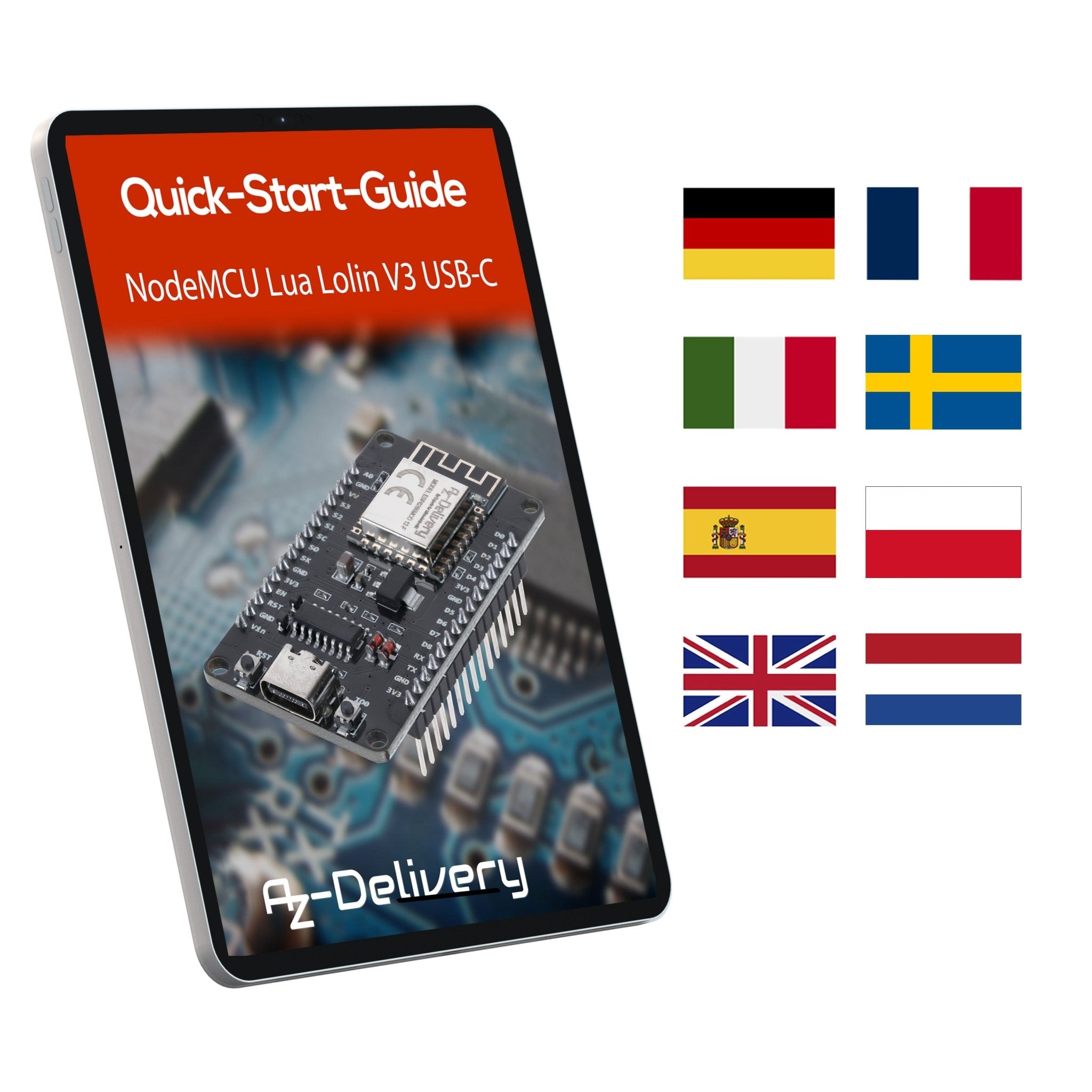 NodeMCU Lolin V3 Module ESP8266 ESP - 12F WiFi mit USB - C Anschluss WiFi Development Board mit CH340 kompatibel mit Arduino - AZ - Delivery