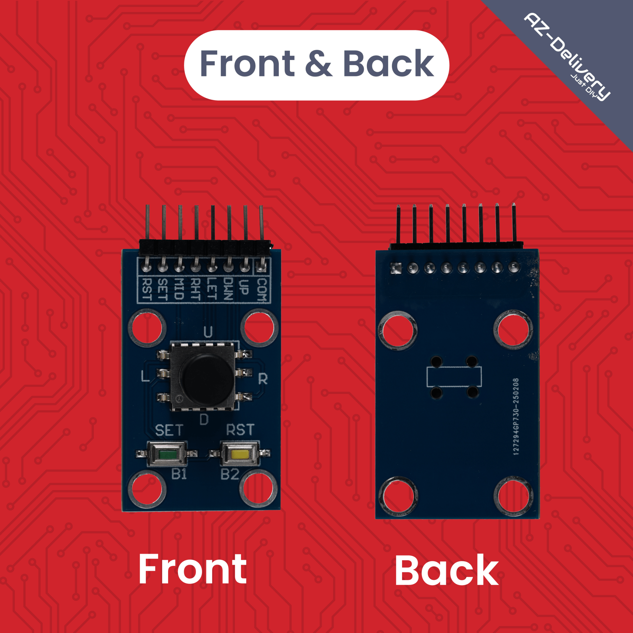 Projekt - /Menü - Navigations Modul mit Joystick und Tastern kompatibel mit Arduino und Raspberry Pi – Digitales Eingabemodul zur Menüsteuerung und Projekt - Navigation - AZ - Delivery