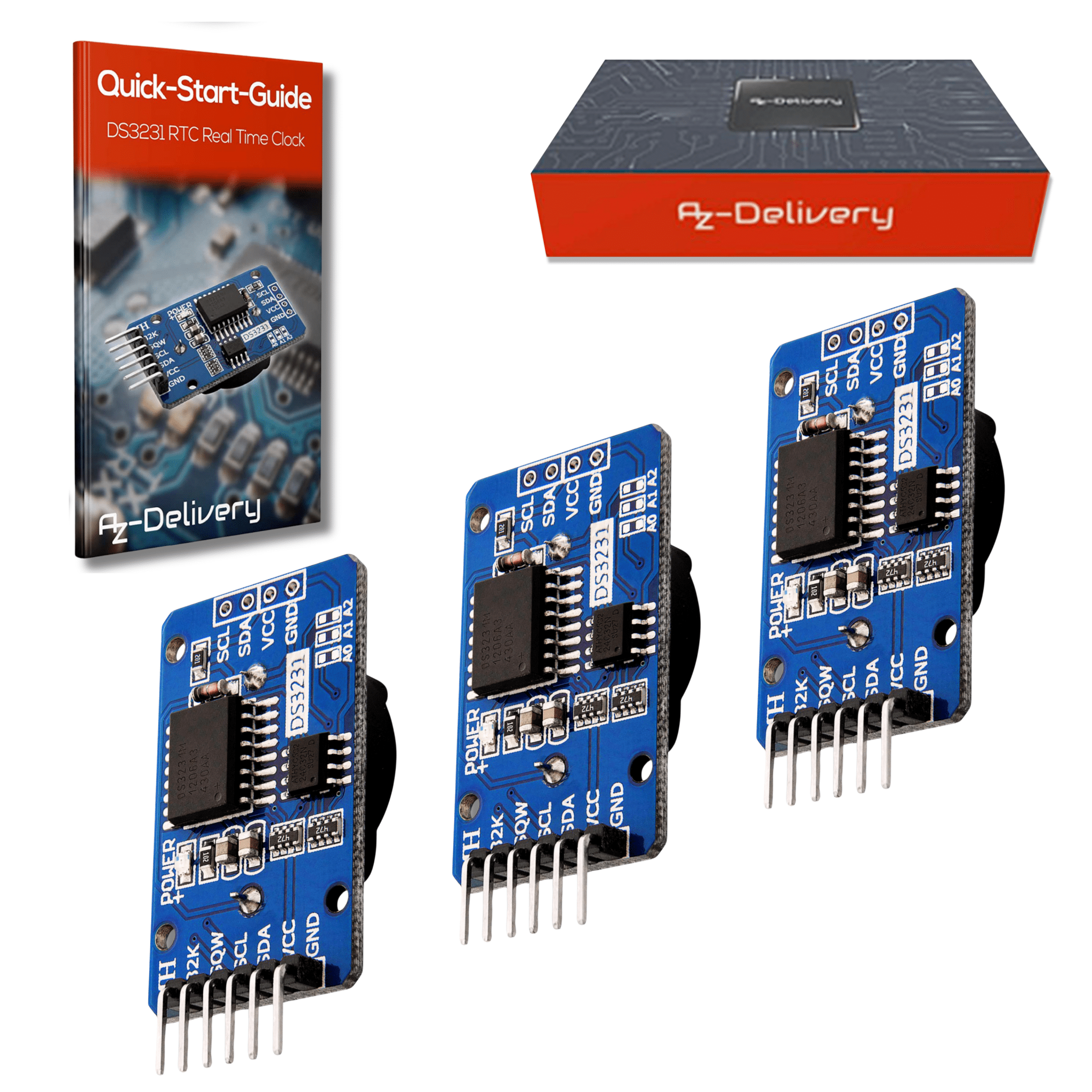 Real Time Clock RTC DS3231 I2C Echtzeituhr kompatibel mit Arduino und Raspberry Pi - AZ - Delivery