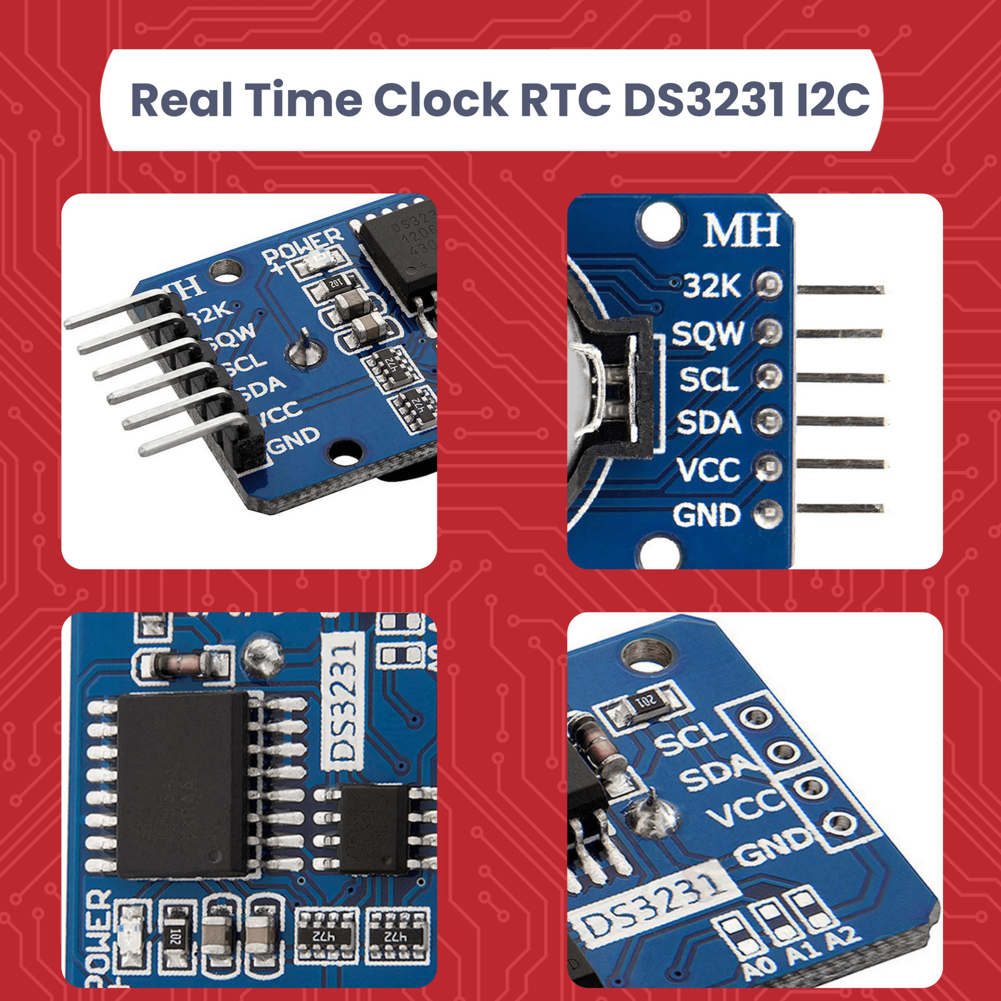 Real Time Clock RTC DS3231 I2C Echtzeituhr kompatibel mit Arduino und Raspberry Pi - AZ - Delivery