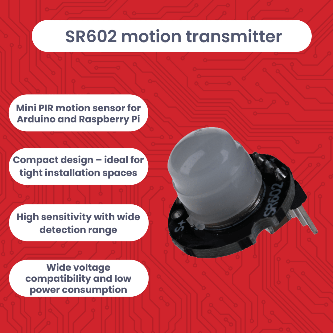 SR602 Mini PIR Bewegungssensor 3,3–15V – Infrarot IR Sensor Modul für Arduino, 100° Erfassung, 5m Reichweite, Mini Bewegungssensor für Raspberry Pi, HC - SR501 Alternative - AZ - Delivery