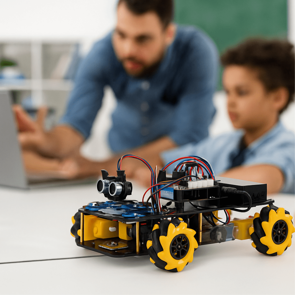 STEM Roboterauto - Starterkit, Mecanum - Wheels mit ESP32 - Controller - Board | Unterstützt Arduino und ACECode Programmierung - AZ - Delivery