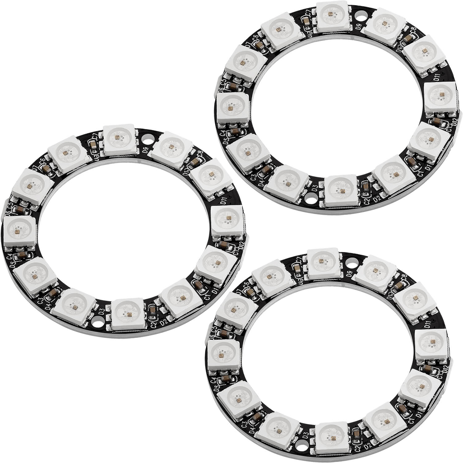 LED Ring 5V RGB WS2812B 12-Bit 37mm kompatibel mit Arduino