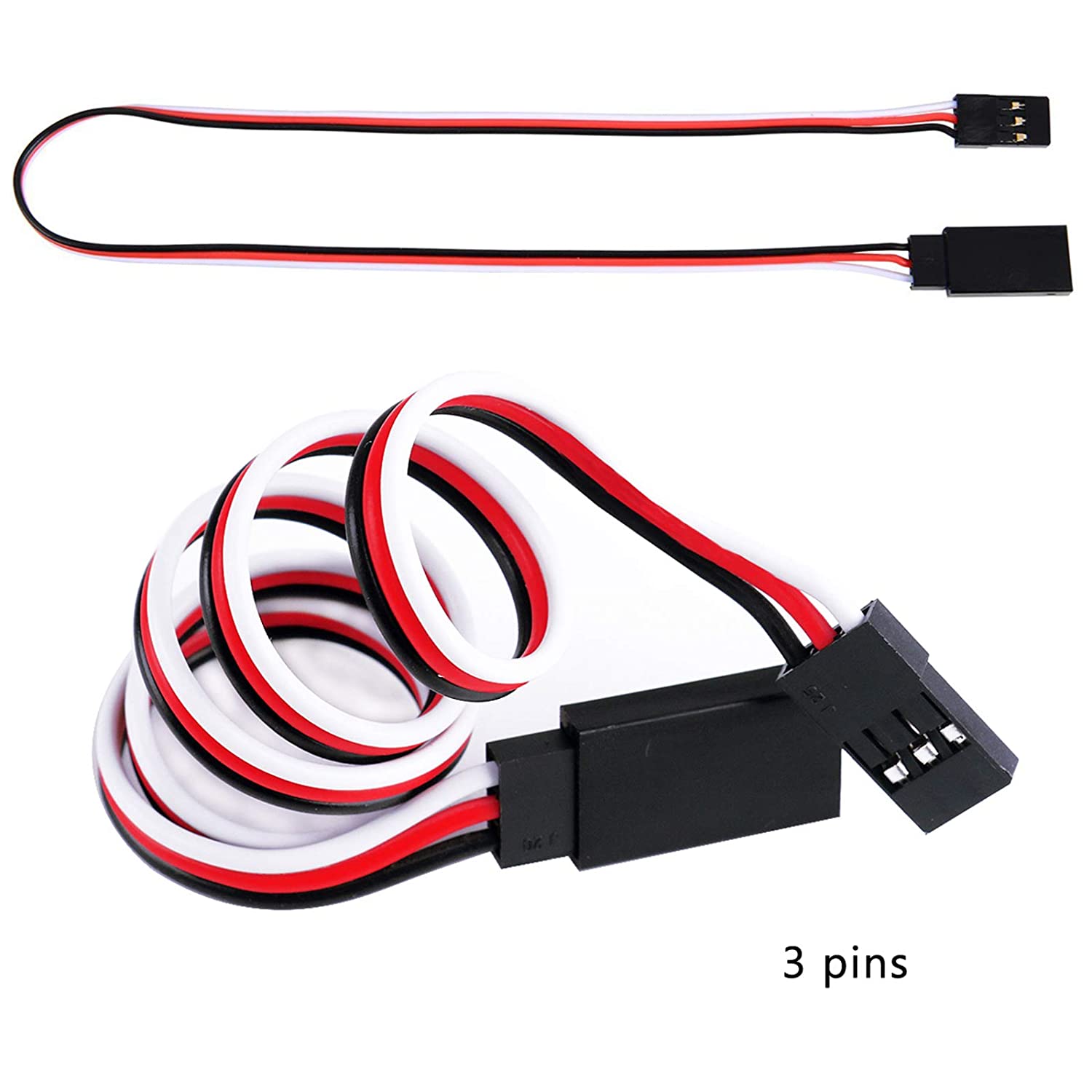 10 Stück Servo Verlängerungskabel Anschlusskabel 320mm 12,59 inch 3 Pin Kabel Männlich zu Weiblich JR Stecker für RC Flugzeug