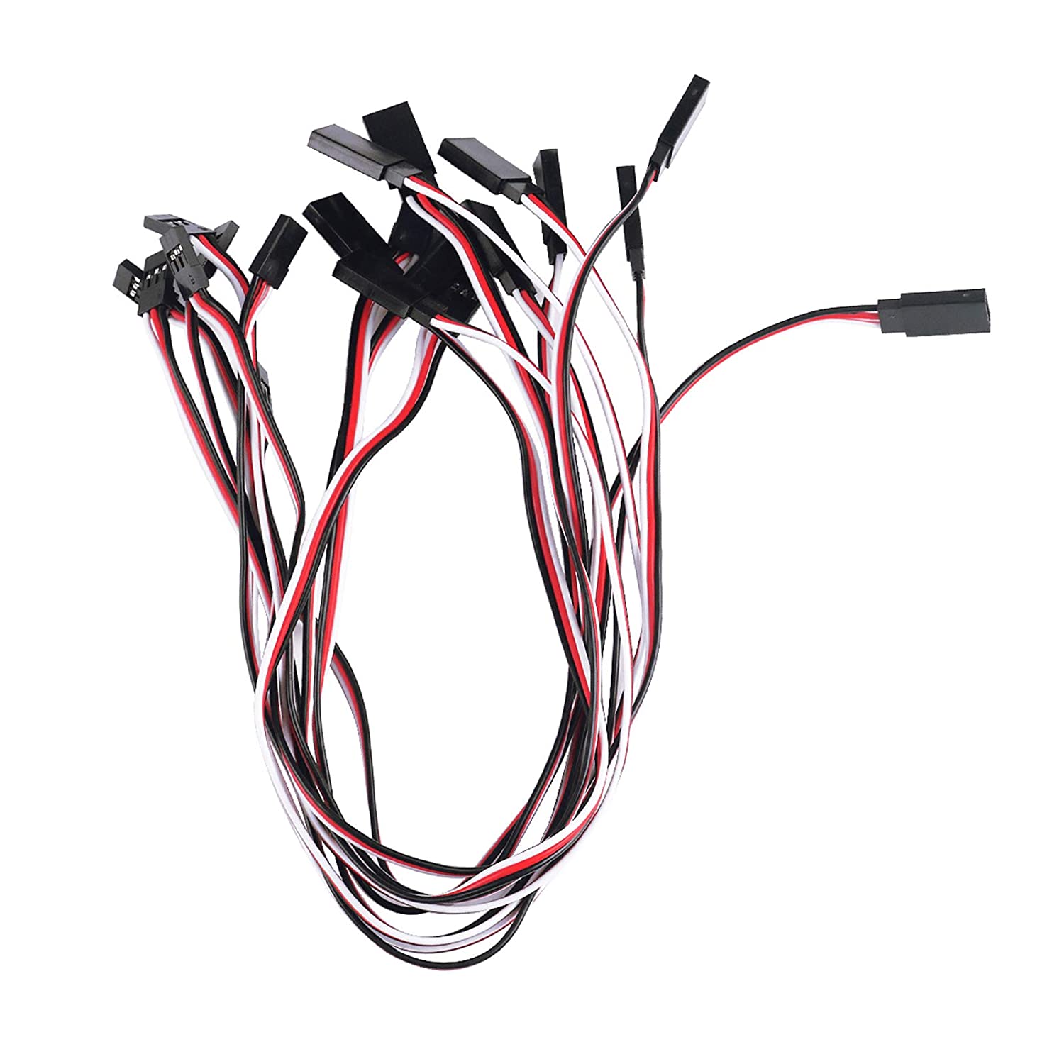 10 Stück Servo Verlängerungskabel Anschlusskabel 320mm 12,59 inch 3 Pin Kabel Männlich zu Weiblich JR Stecker für RC Flugzeug