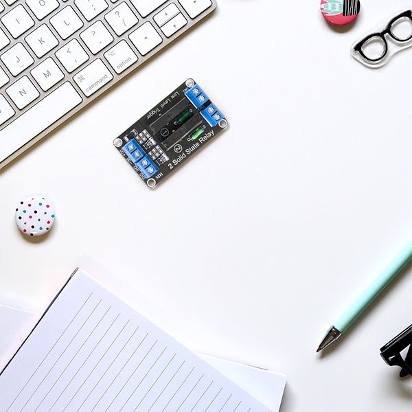 2 Kanaal Solid State Relais 5V DC Low Level Trigger Power Switch Compatibel met Arduino en Raspberry Pi