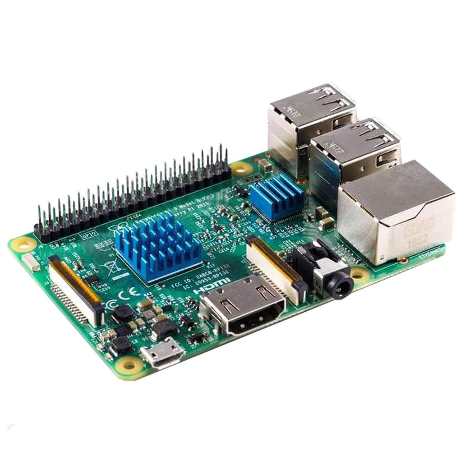 2er Set blaue Alu Kühlkörper passiv für Raspberry Pi 3 mit wärmeleitender Spezialklebefolie RaspberryPi Zubehör AZ-Delivery