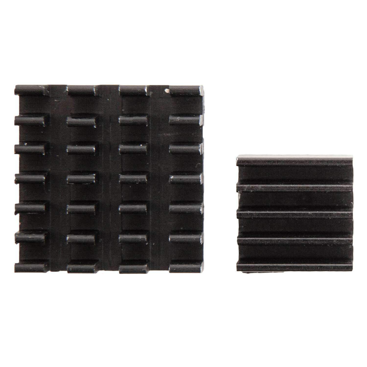 2er Set schwarze Alu Kühlkörper passiv für Raspberry Pi 3 mit wärmeleitender Spezialklebefolie RaspberryPi Zubehör AZ-Delivery