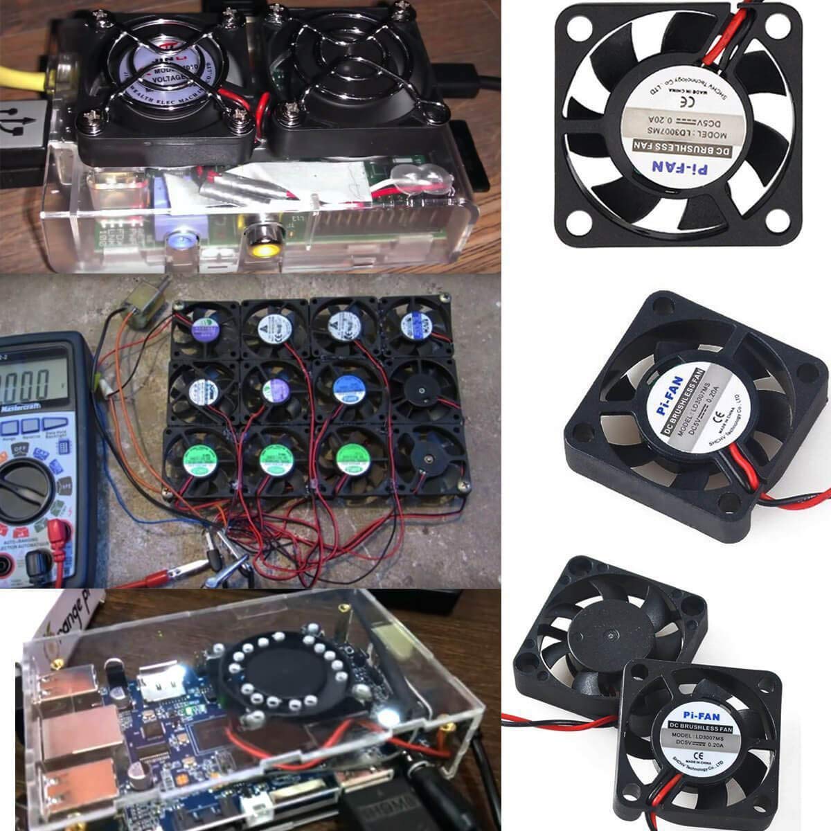 2pcs Raspberry Pi DC Bürstenlose Lüfter Kühlkörper Kühler Trennschnittstelle 3,3 V 5 V