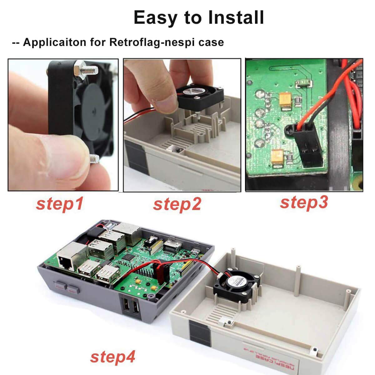 2pcs Raspberry Pi DC Bürstenlose Lüfter Kühlkörper Kühler Trennschnittstelle 3,3 V 5 V