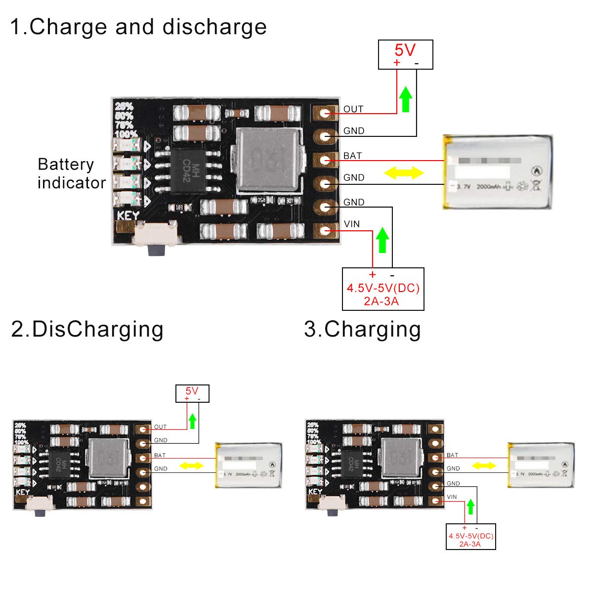 Akku-Ladeplatine integriertes Modul DIY PCB Board 5V (6 Stück) - AZ-Delivery