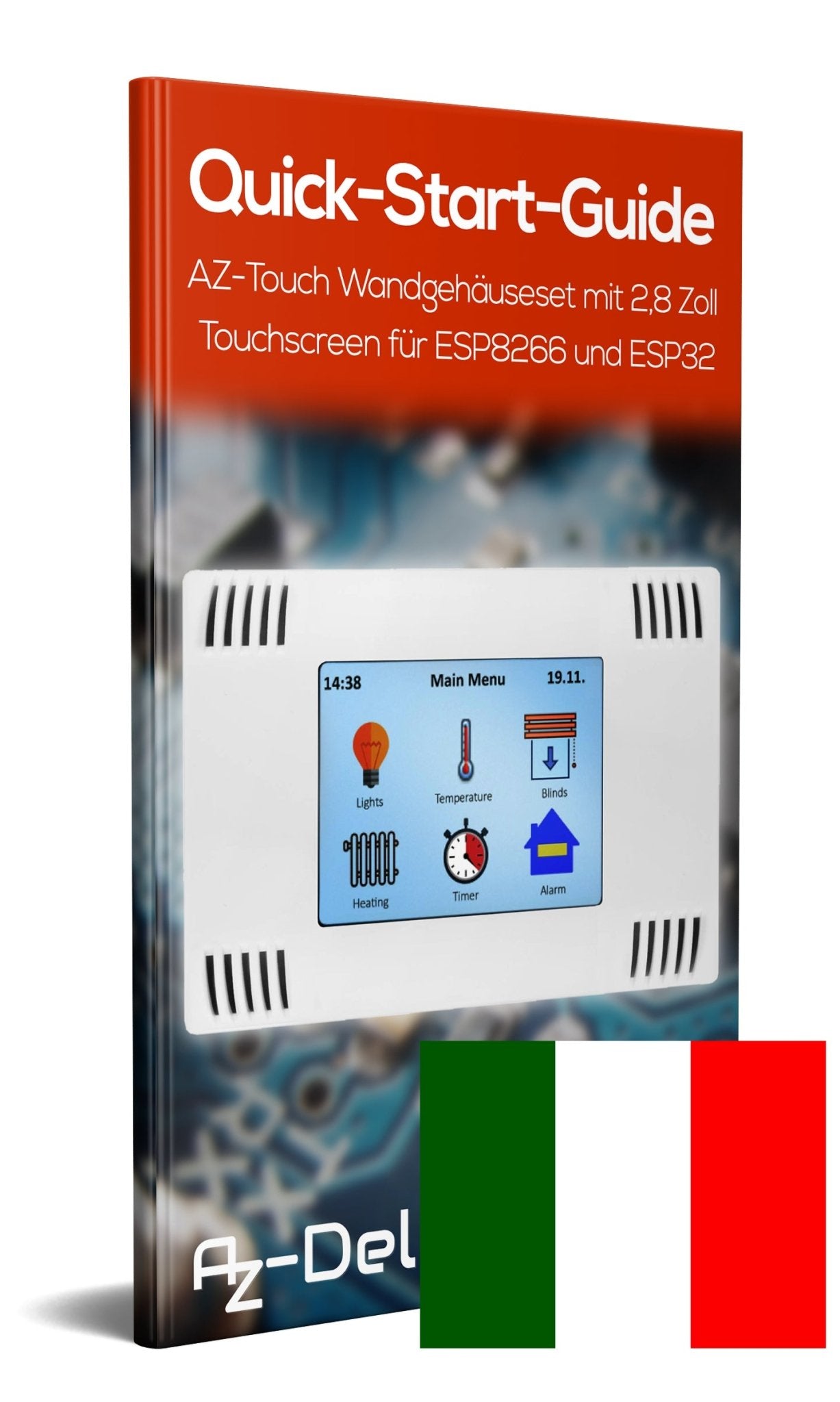 AZ-Touch MOD Wandgehäuseset mit 2,8 Zoll Touchscreen für ESP8266 und ESP32 - AZ-Delivery