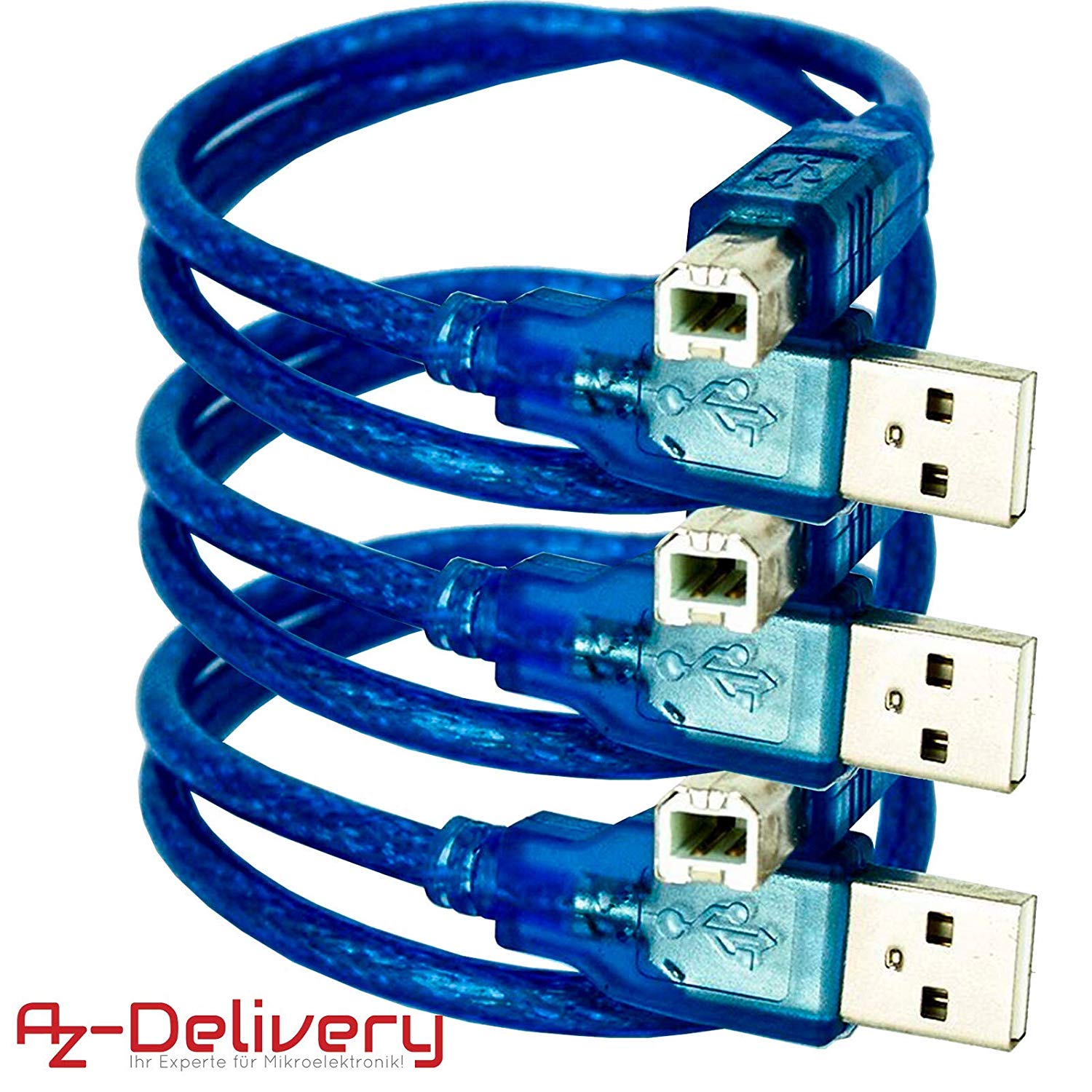 Blue USB-B sur le câble USB-A compatible avec l'ONU R3 et MEGA 2560 et  Toute planche de développement d'Arduino et microcontrôleurs