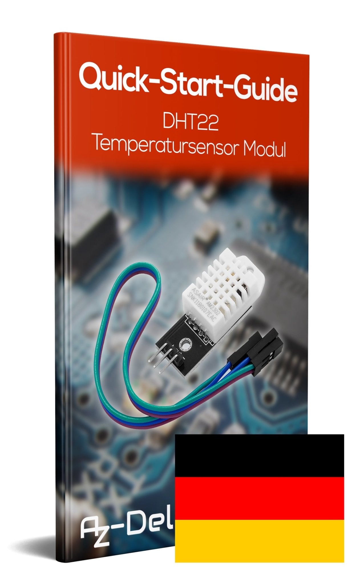 DHT22 AM2302 Temperatursensor und Luftfeuchtigkeitssensor mit Platine und Kabel - AZ-Delivery