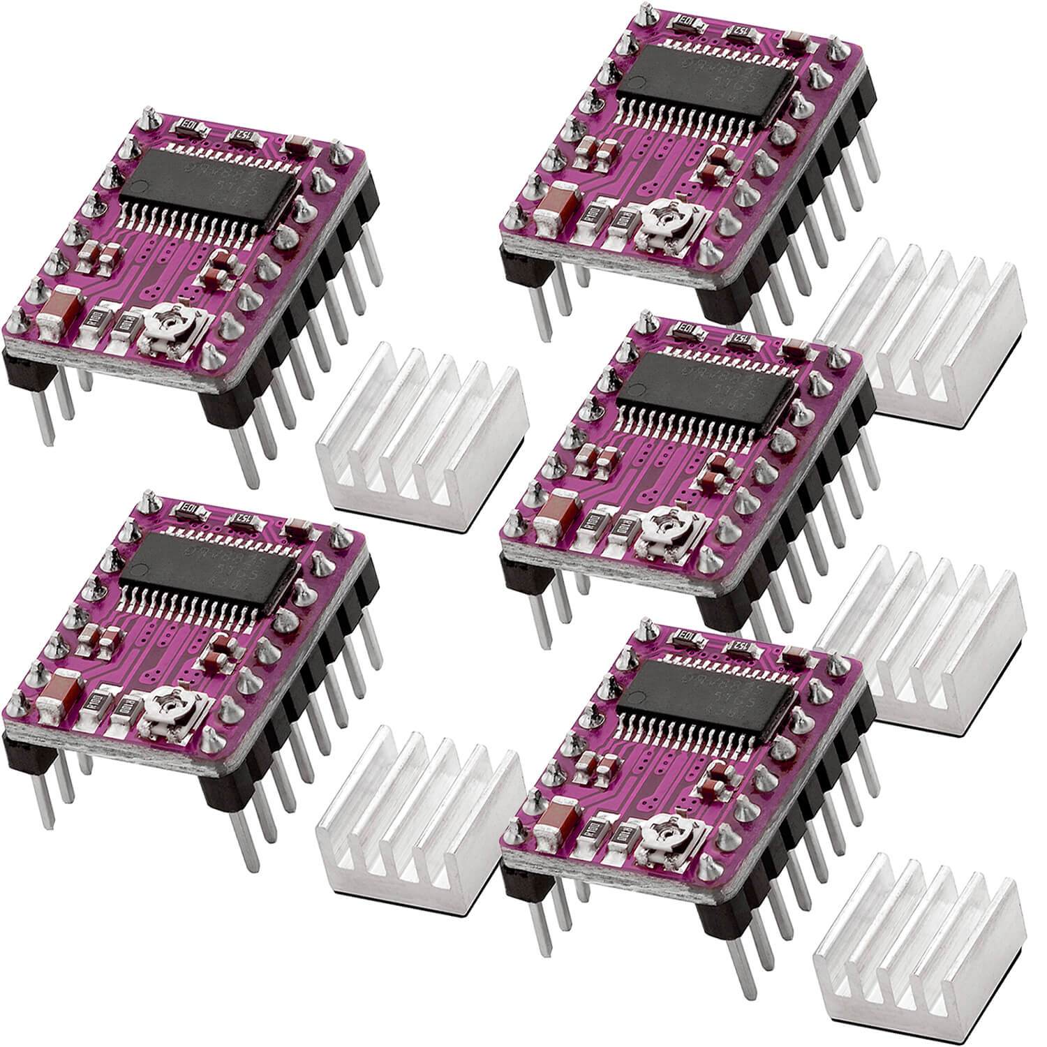 DRV8825 Schrittmotor-Treiber-Modul mit Kühlkörper, z.B. für RAMPS 1.4, CNC-Shield, 3D Drucker, Prusa Mendel - AZ-Delivery